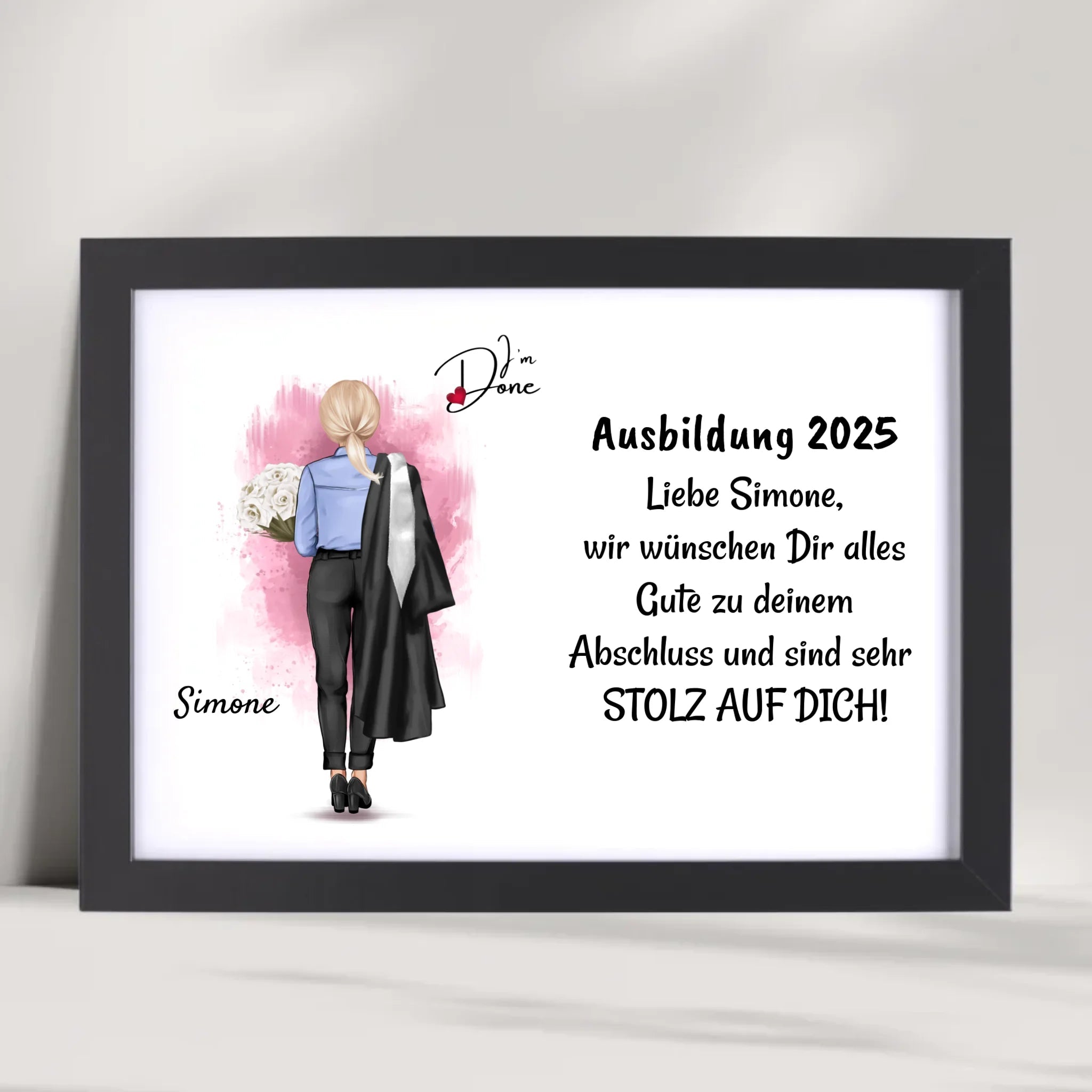 Berufsausbildung bestanden Abschlussgeschenk Poster Bild Karte für Frau - Cantty
