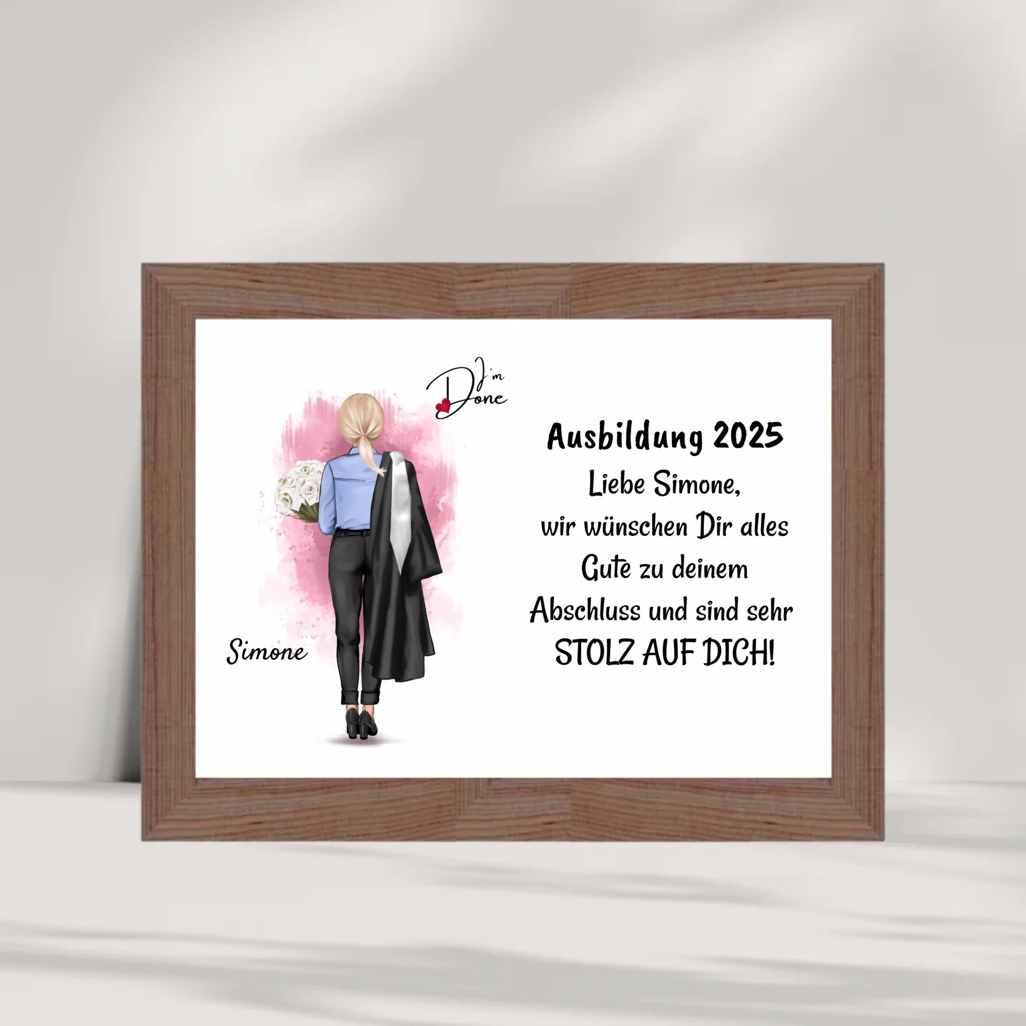 Berufsausbildung bestanden Abschlussgeschenk Poster Bild Karte für Frau - Cantty