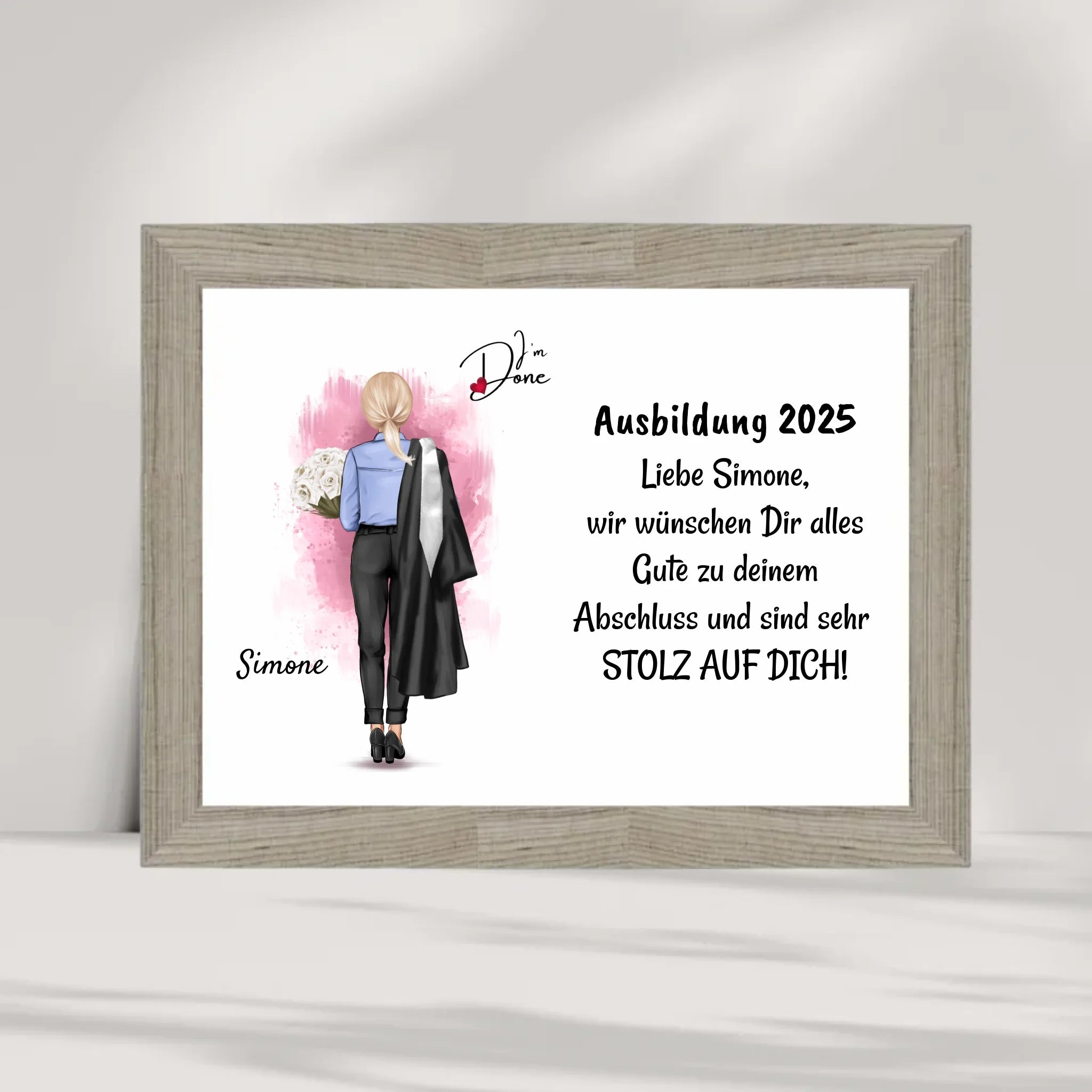 Berufsausbildung bestanden Abschlussgeschenk Poster Bild Karte für Frau - Cantty
