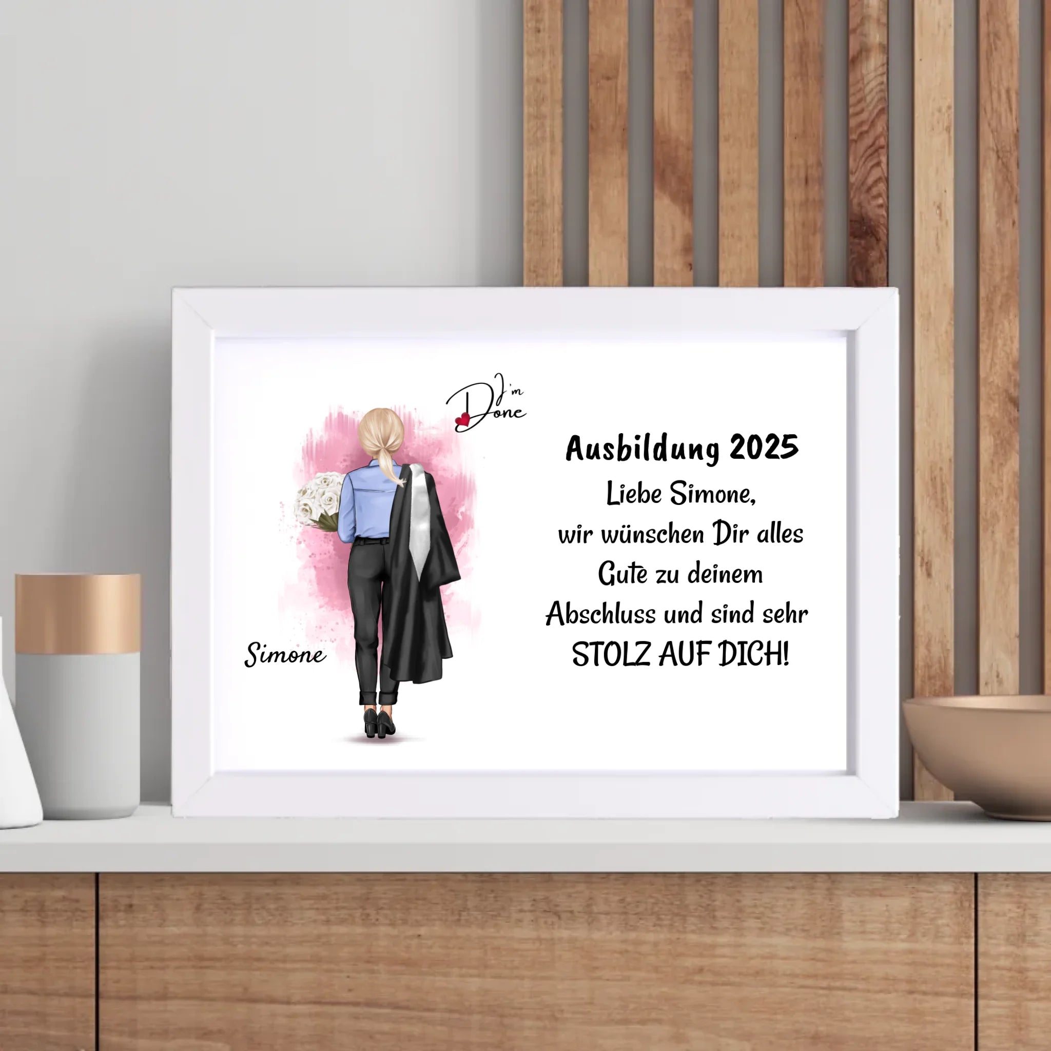 Berufsausbildung bestanden Abschlussgeschenk Poster Bild Karte für Frau - Cantty
