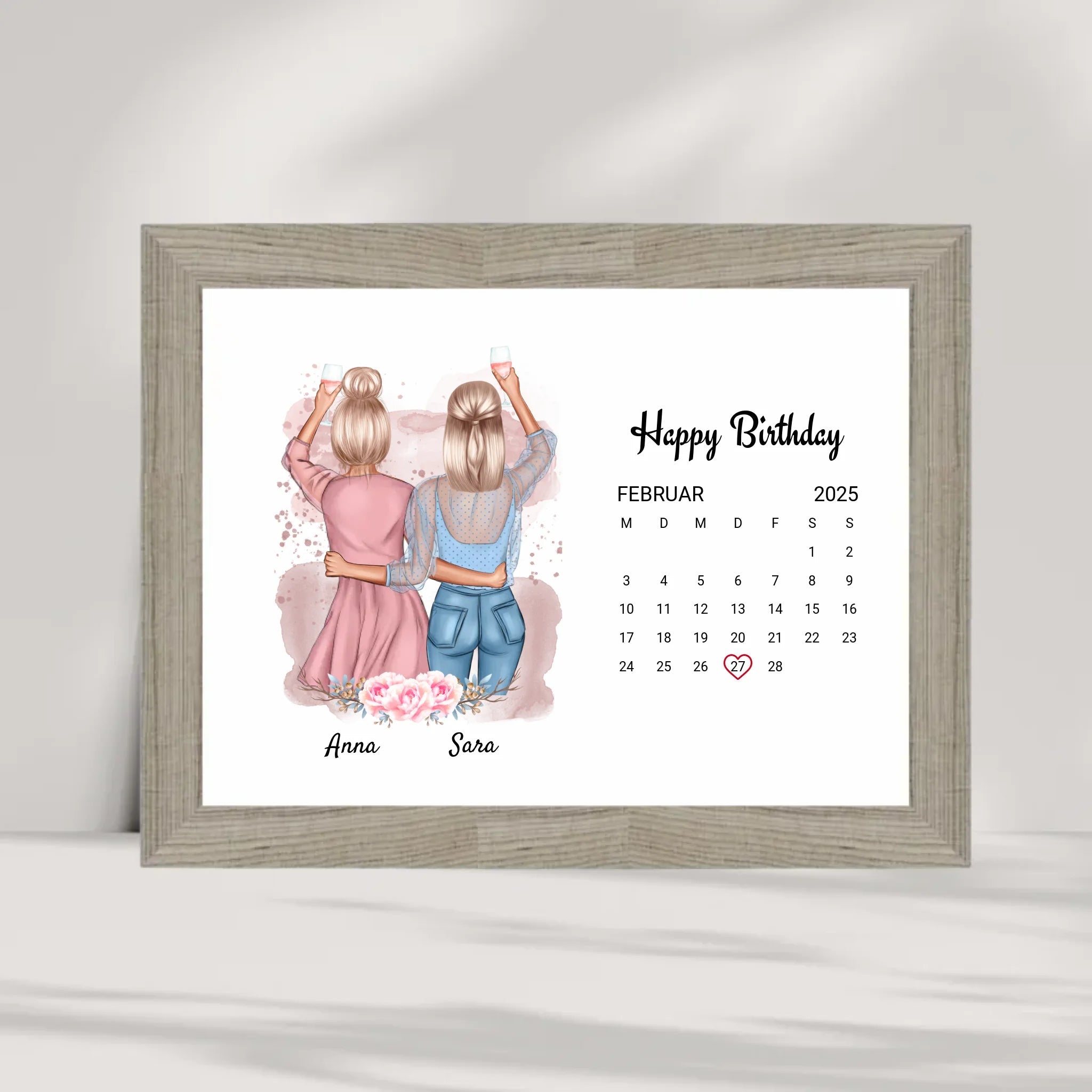 Beste Freundin Geburtstag Geschenk Bild mit Datum - Cantty