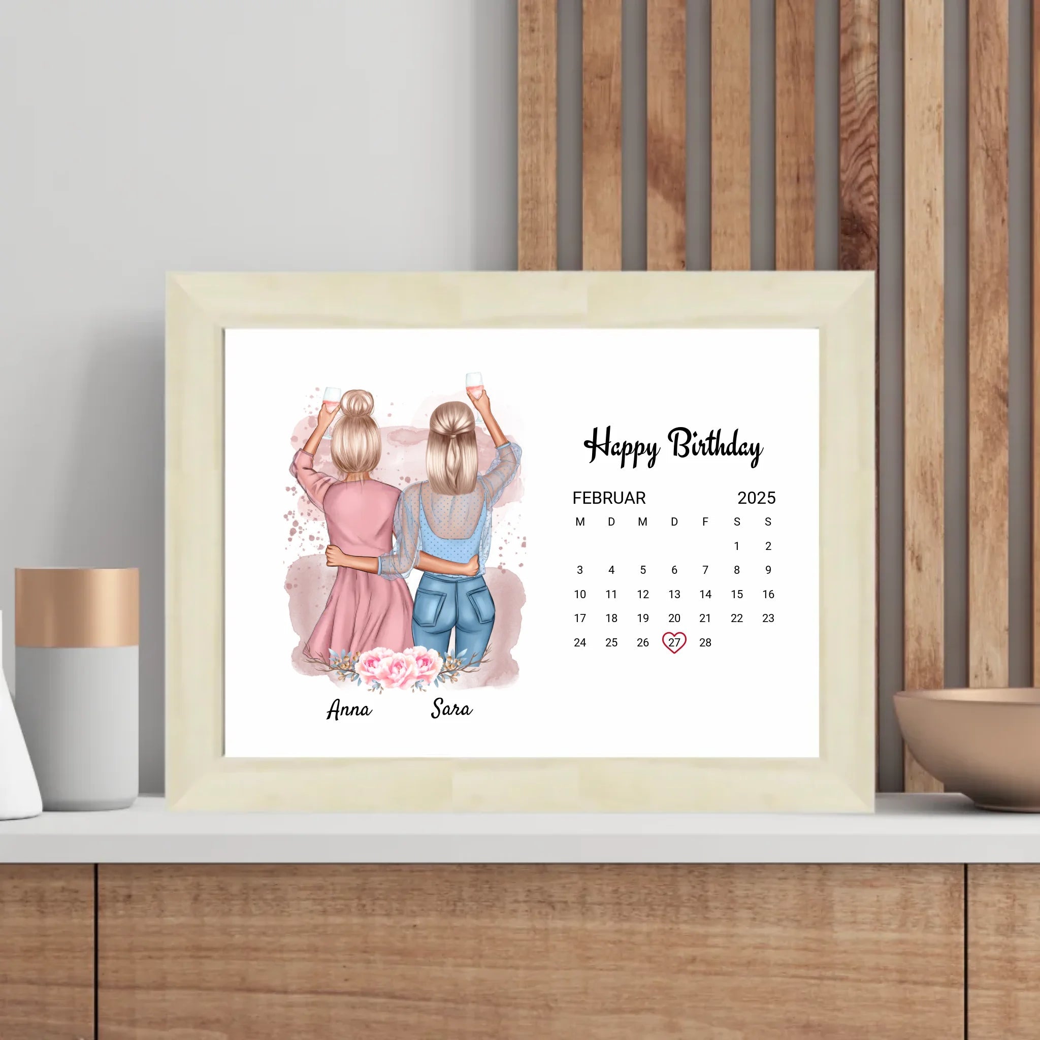 Beste Freundin Geburtstag Geschenk Bild mit Datum - Cantty