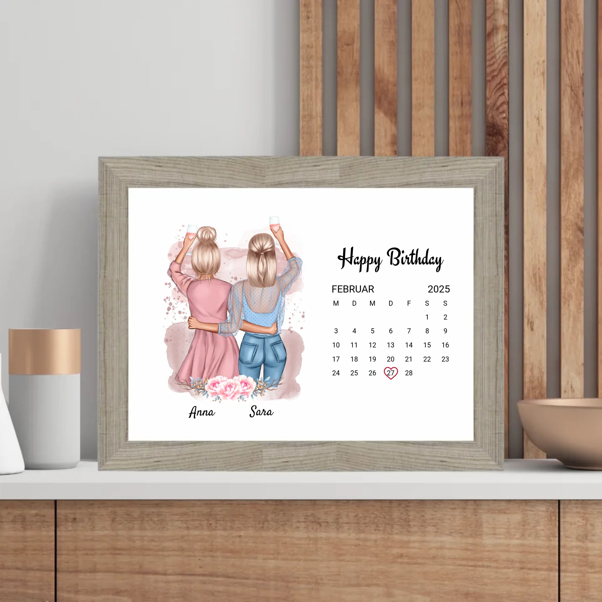 Beste Freundin Geburtstag Geschenk Bild mit Datum - Cantty