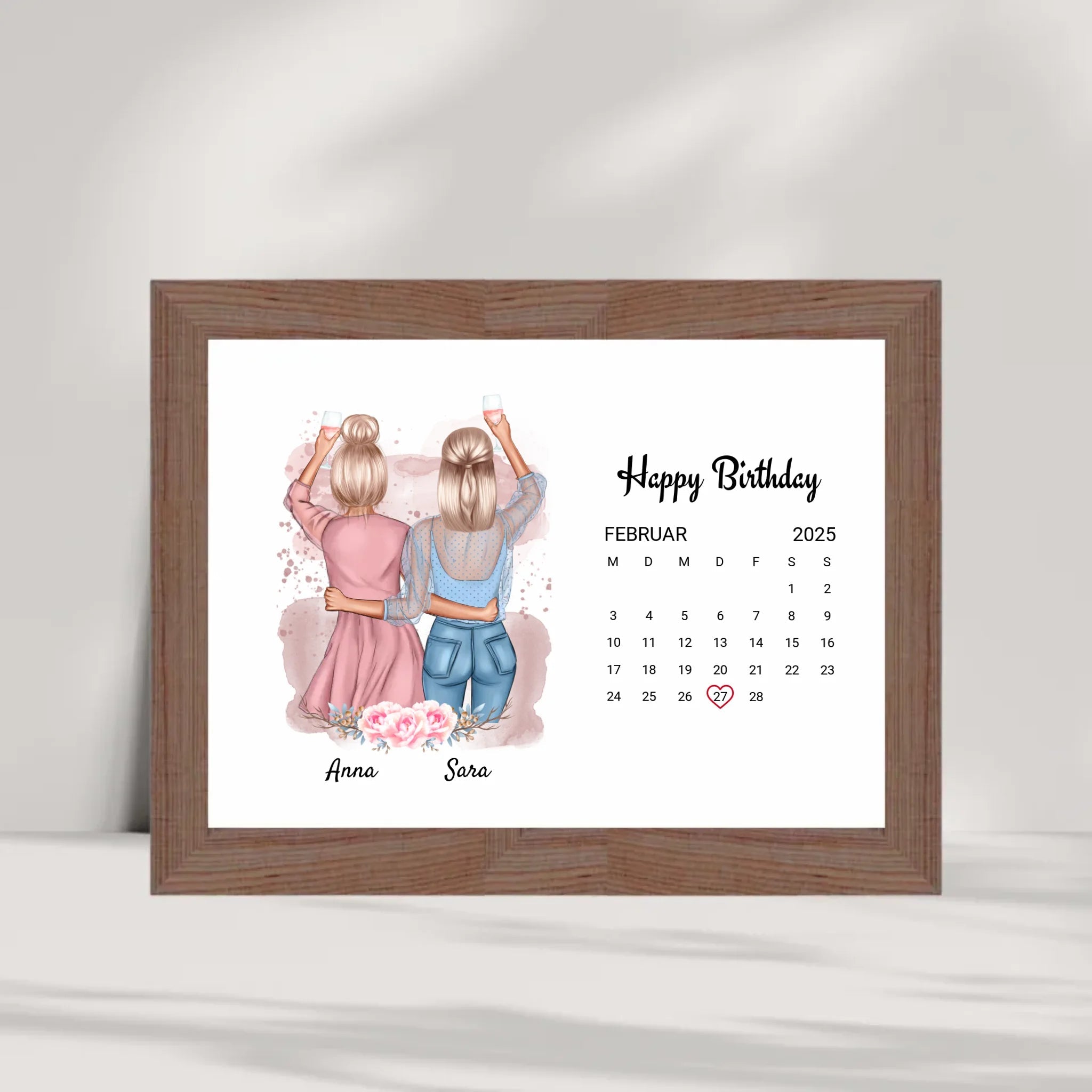 Beste Freundin Geburtstag Geschenk Bild mit Datum - Cantty