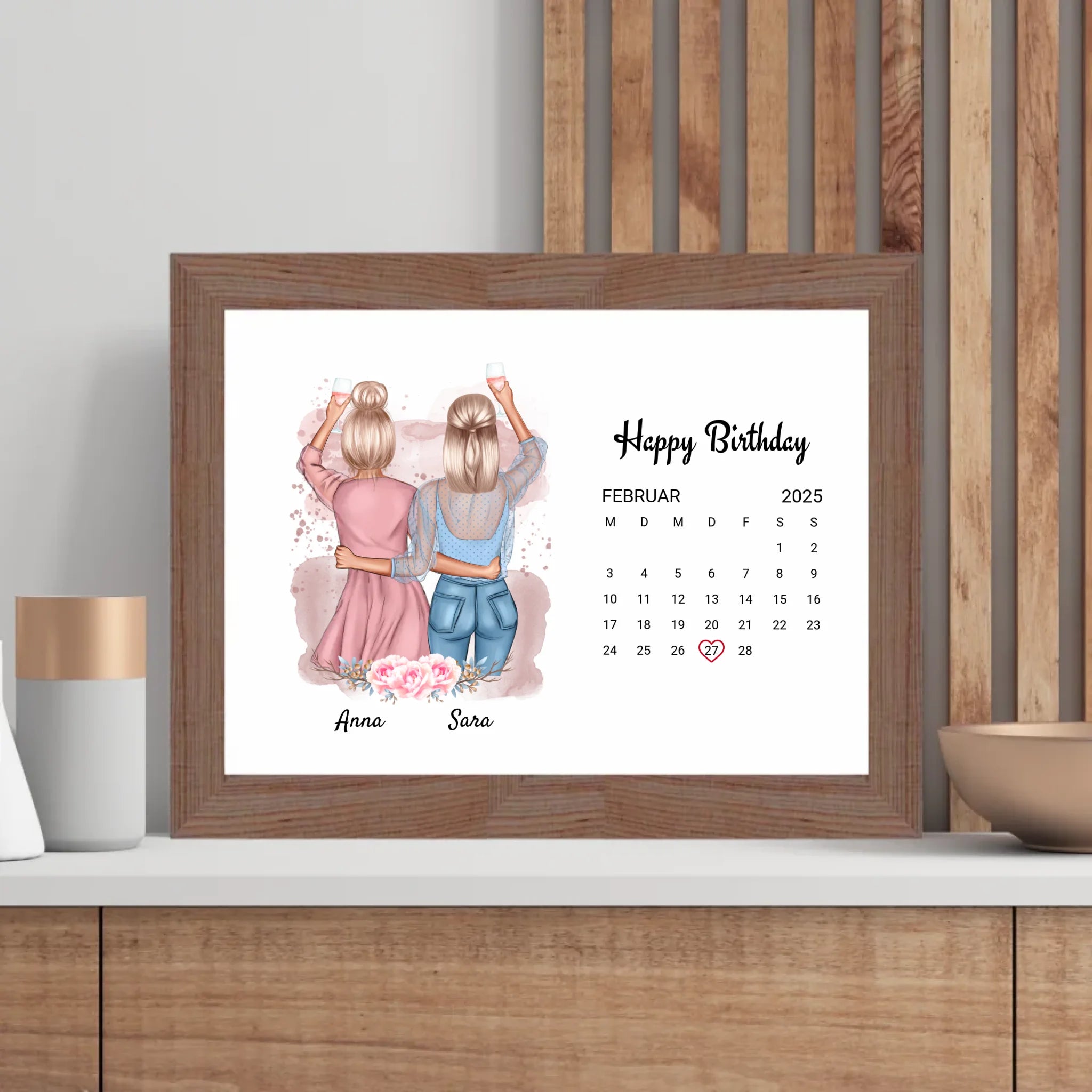 Beste Freundin Geburtstag Geschenk Bild mit Datum - Cantty