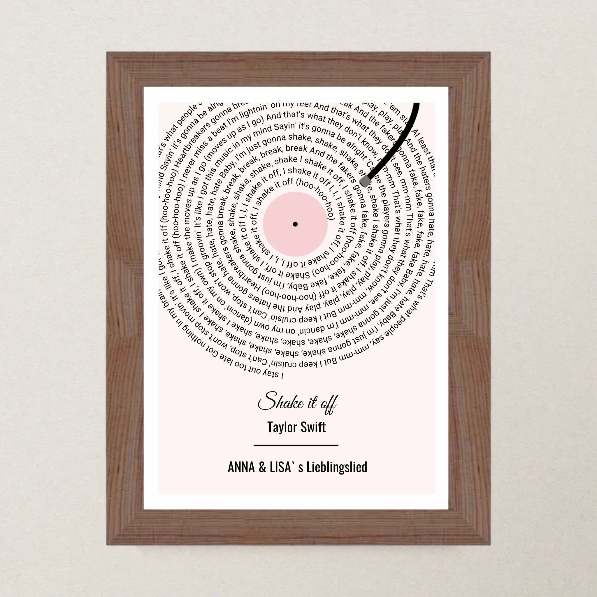 Beste Freundin Lieblingslied Songtext Geschenk Poster personalisierbar - Cantty