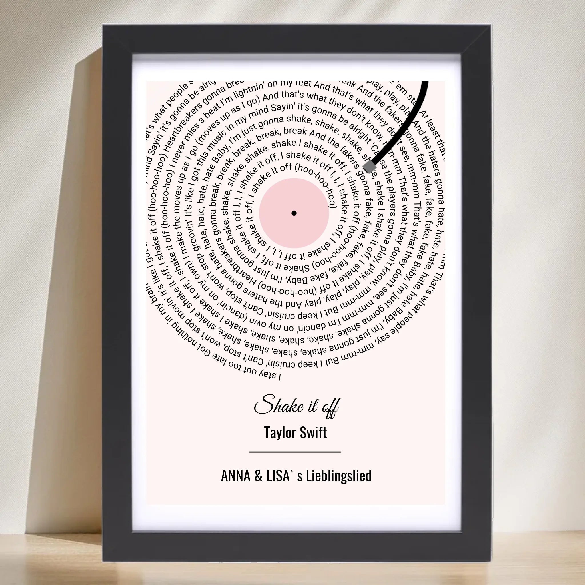 Beste Freundin Lieblingslied Songtext Geschenk Poster personalisierbar - Cantty