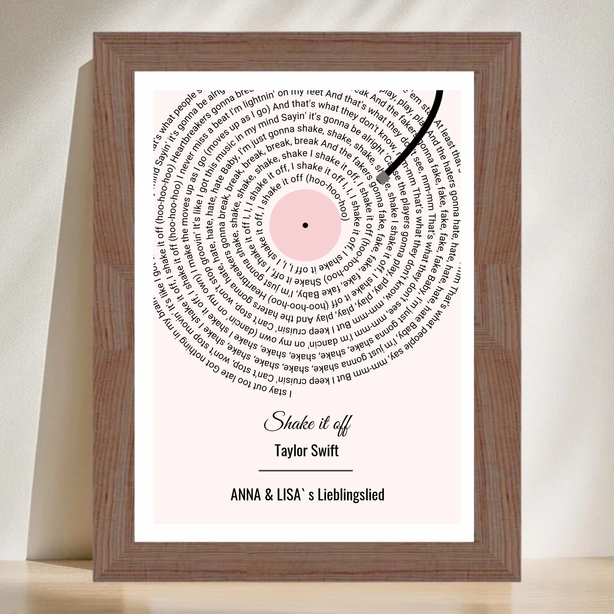 Beste Freundin Lieblingslied Songtext Geschenk Poster personalisierbar - Cantty