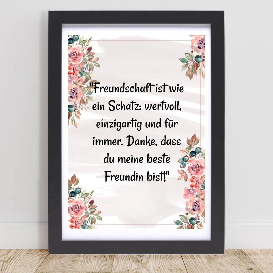 Beste Freundin Spruch Poster Geschenk selber gestalten - Cantty