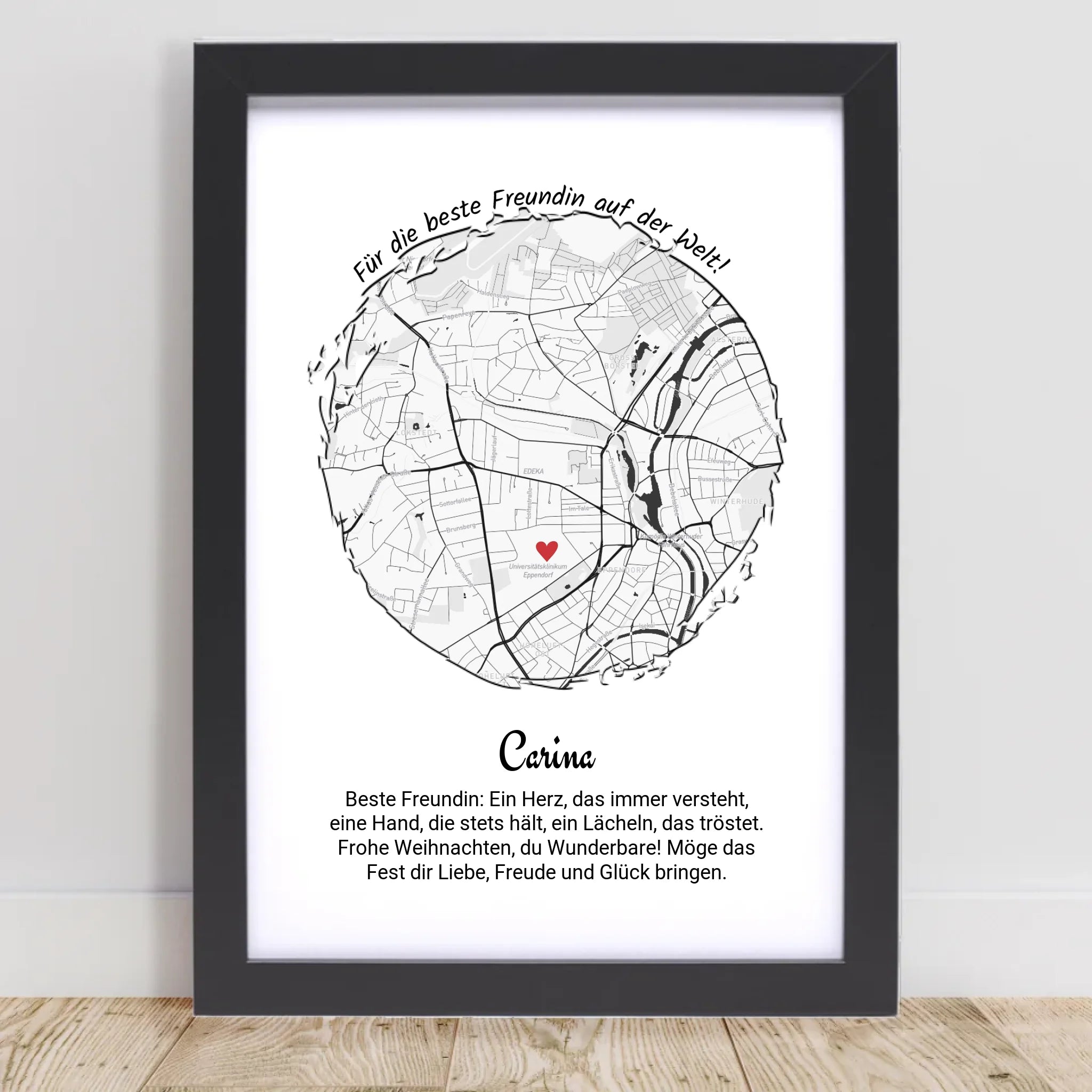 Beste Freundin Weihnachten Geschenk Poster personalisierbar - Cantty