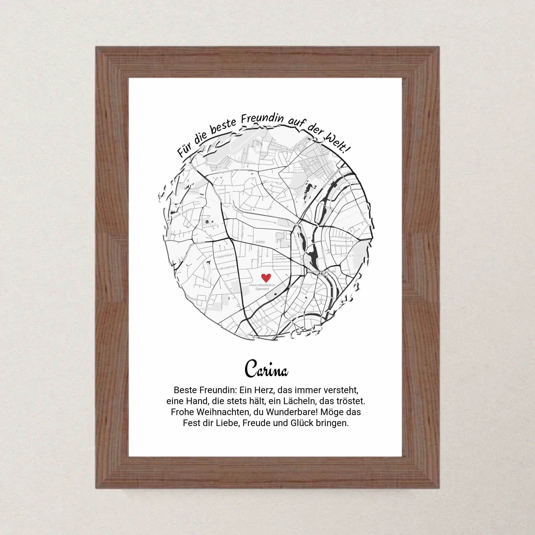 Beste Freundin Weihnachten Geschenk Poster personalisierbar - Cantty