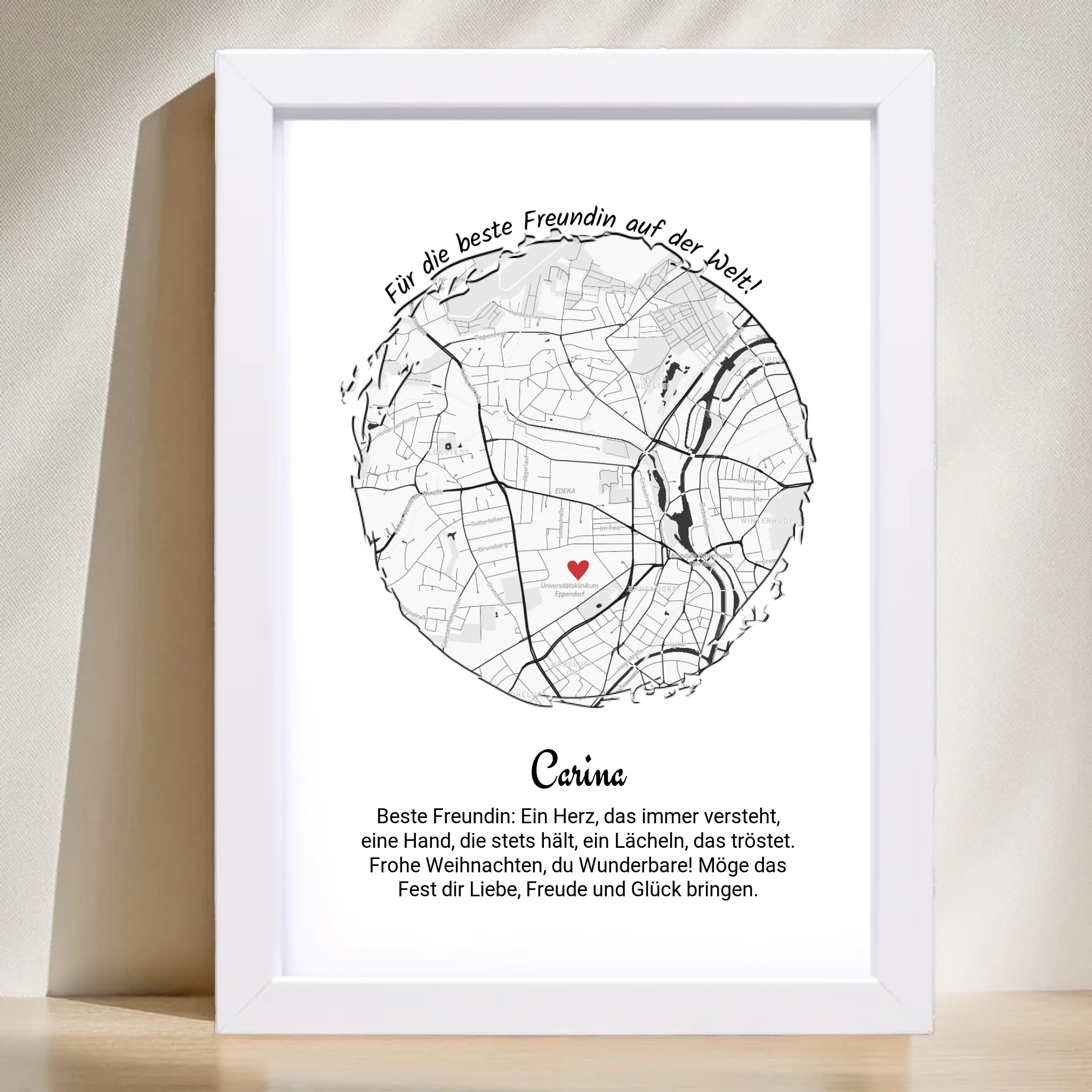 Beste Freundin Weihnachten Geschenk Poster personalisierbar - Cantty