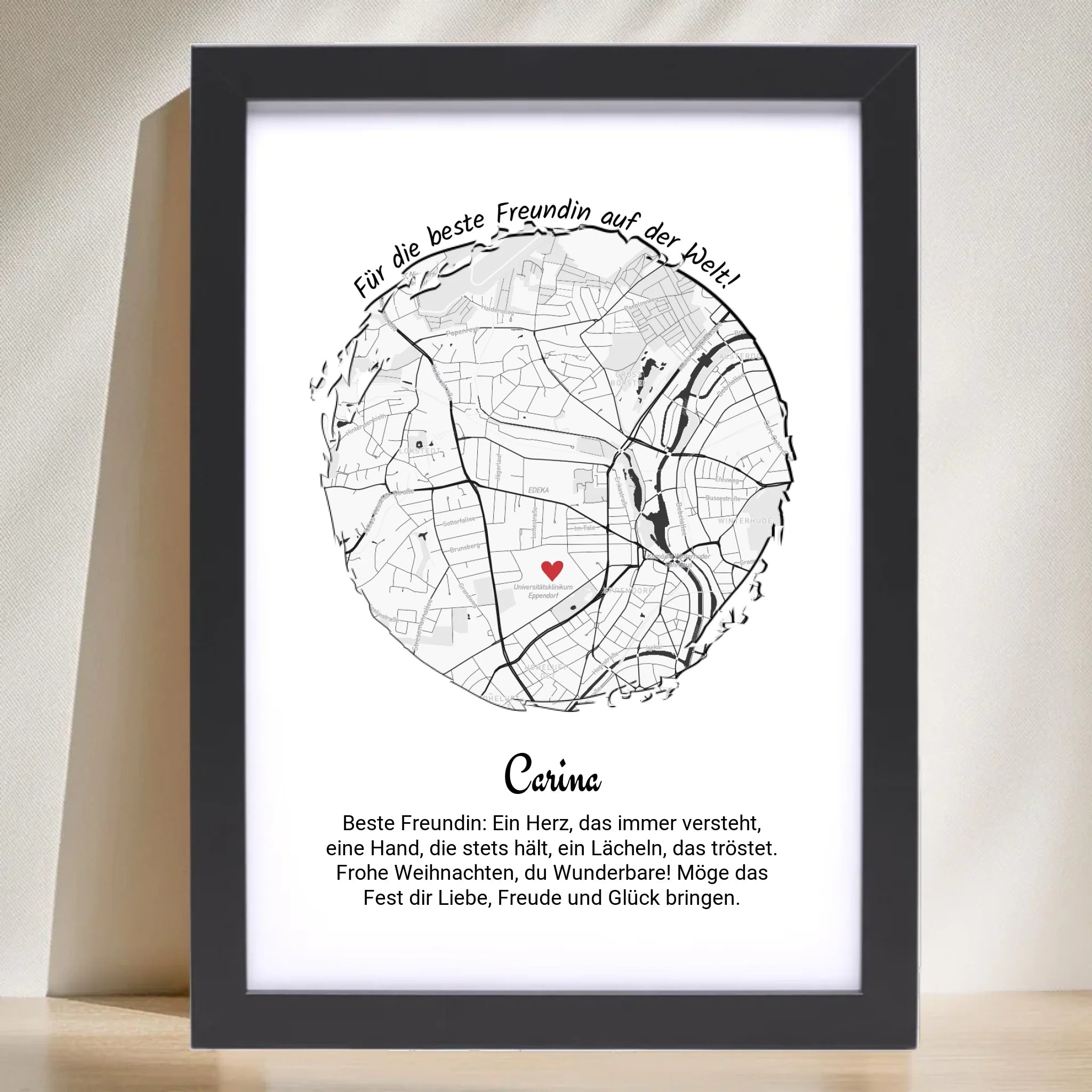 Beste Freundin Weihnachten Geschenk Poster personalisierbar - Cantty