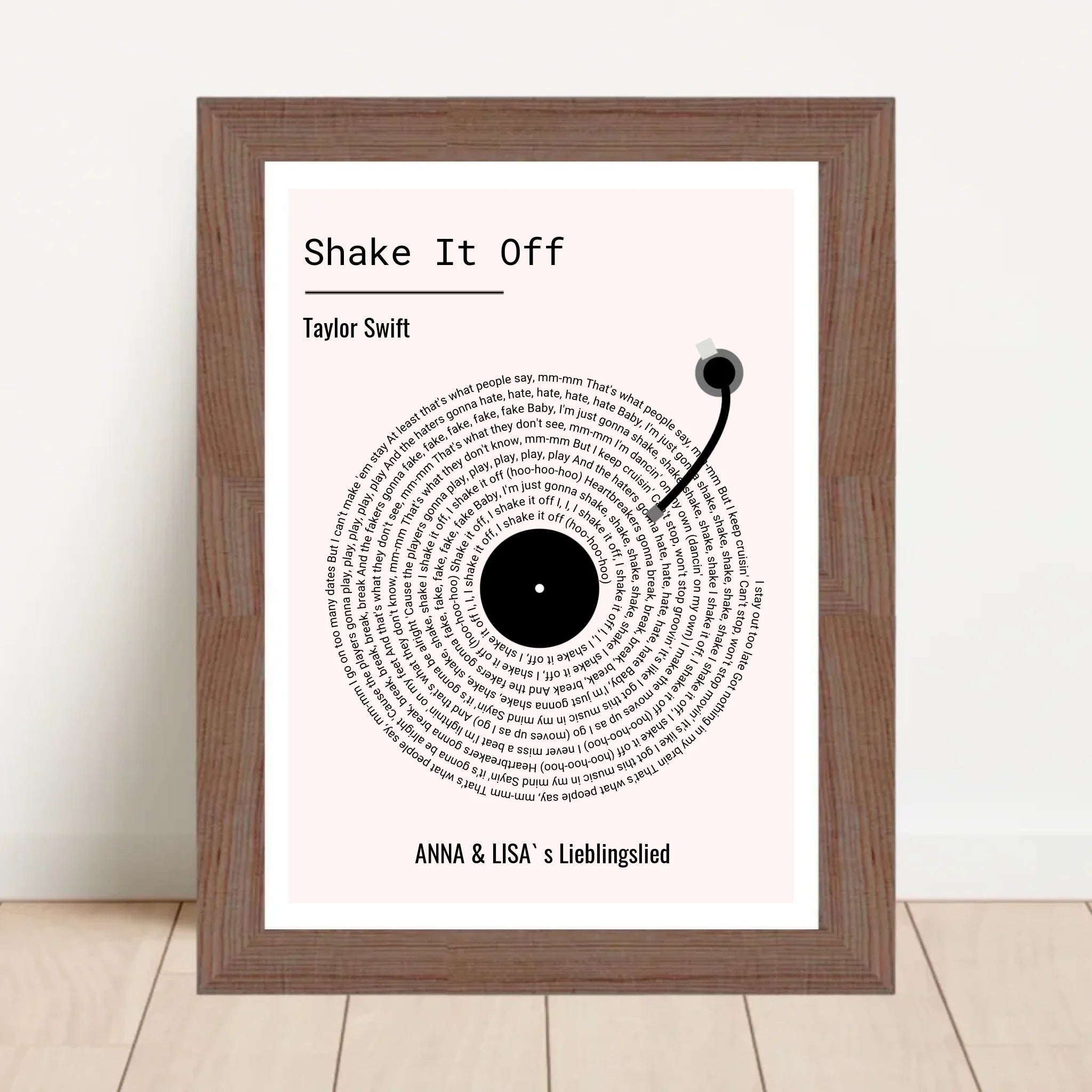 Beste Freundin Weihnachtsgeschenk Songtext Poster mit Bilderrahmen - Cantty