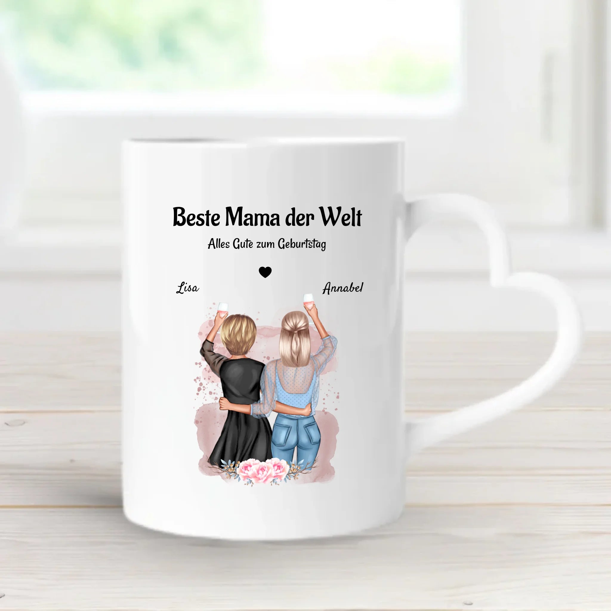 SpecialMe® Kaffeetasse Mit Herzgriff & Spruch – „Nur Die Beste Mama Wird Zur Oma Befördert“ (Weiß)