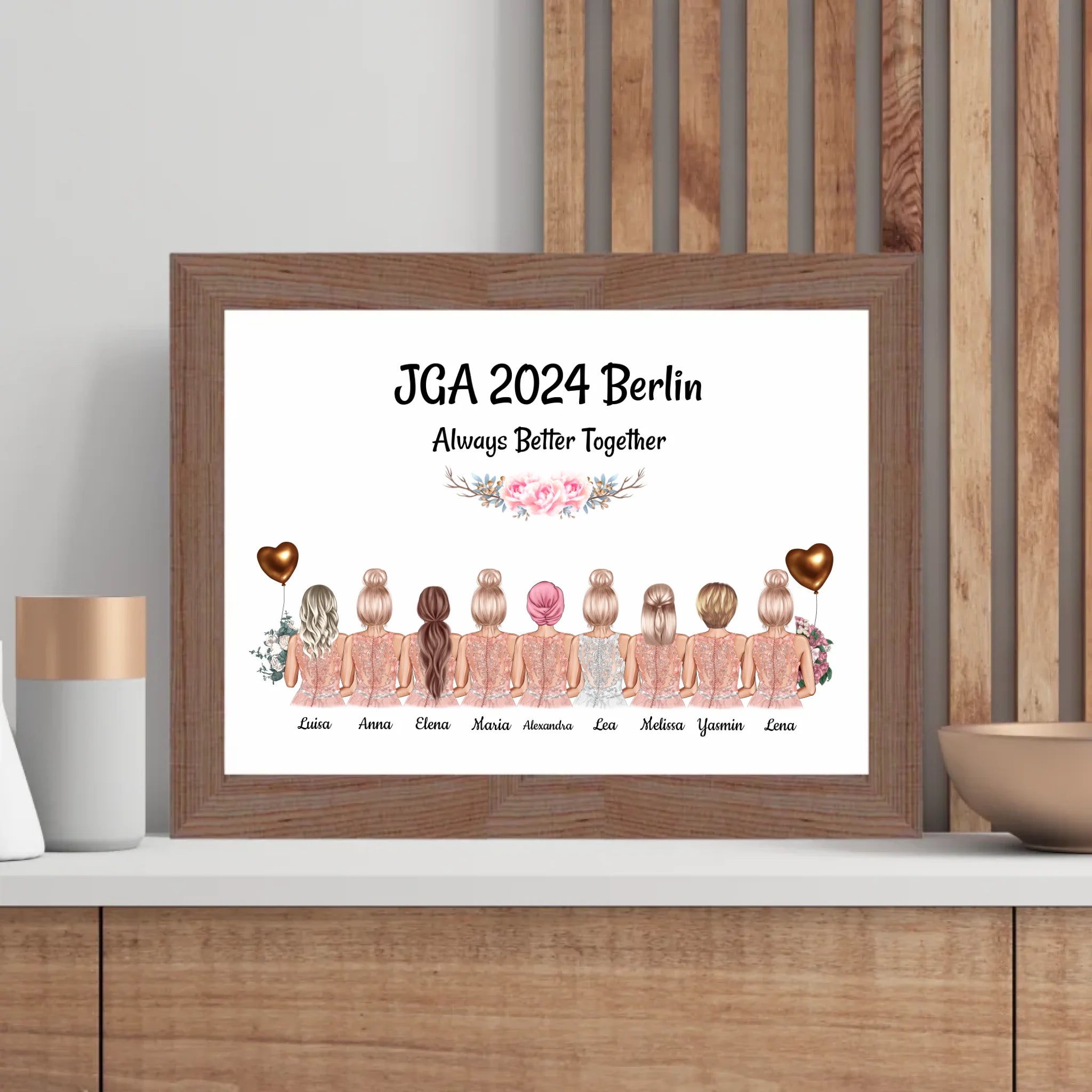 Brautjungfern Braut Junggesellinnanabschied 9 Personen Poster - Cantty