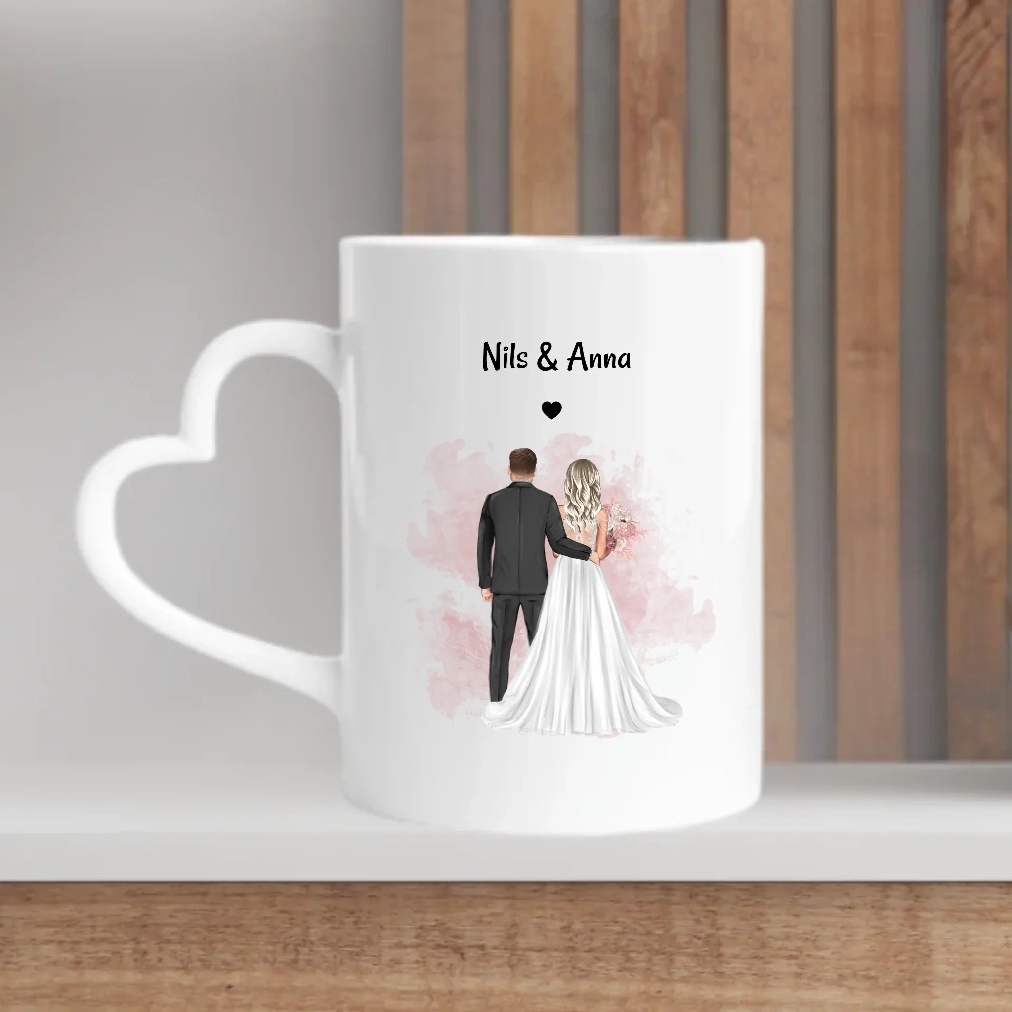 Brautpaar Geschenk Tasse mit Namen bedrucken - Cantty