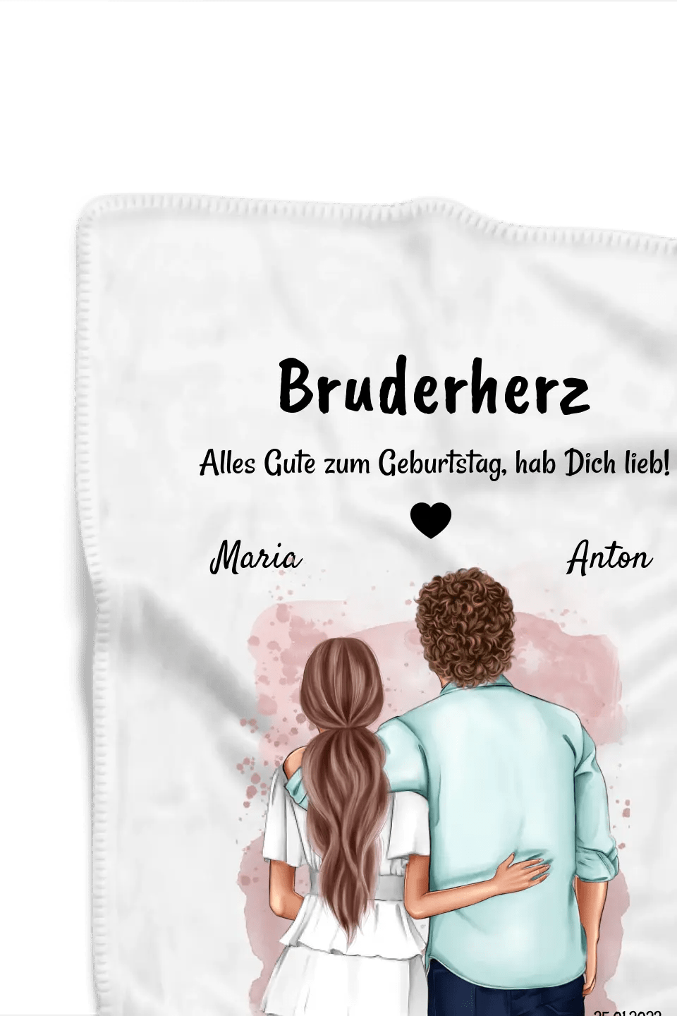 Bruder Schwester Bild Decke Geschenk personalisiert - Cantty