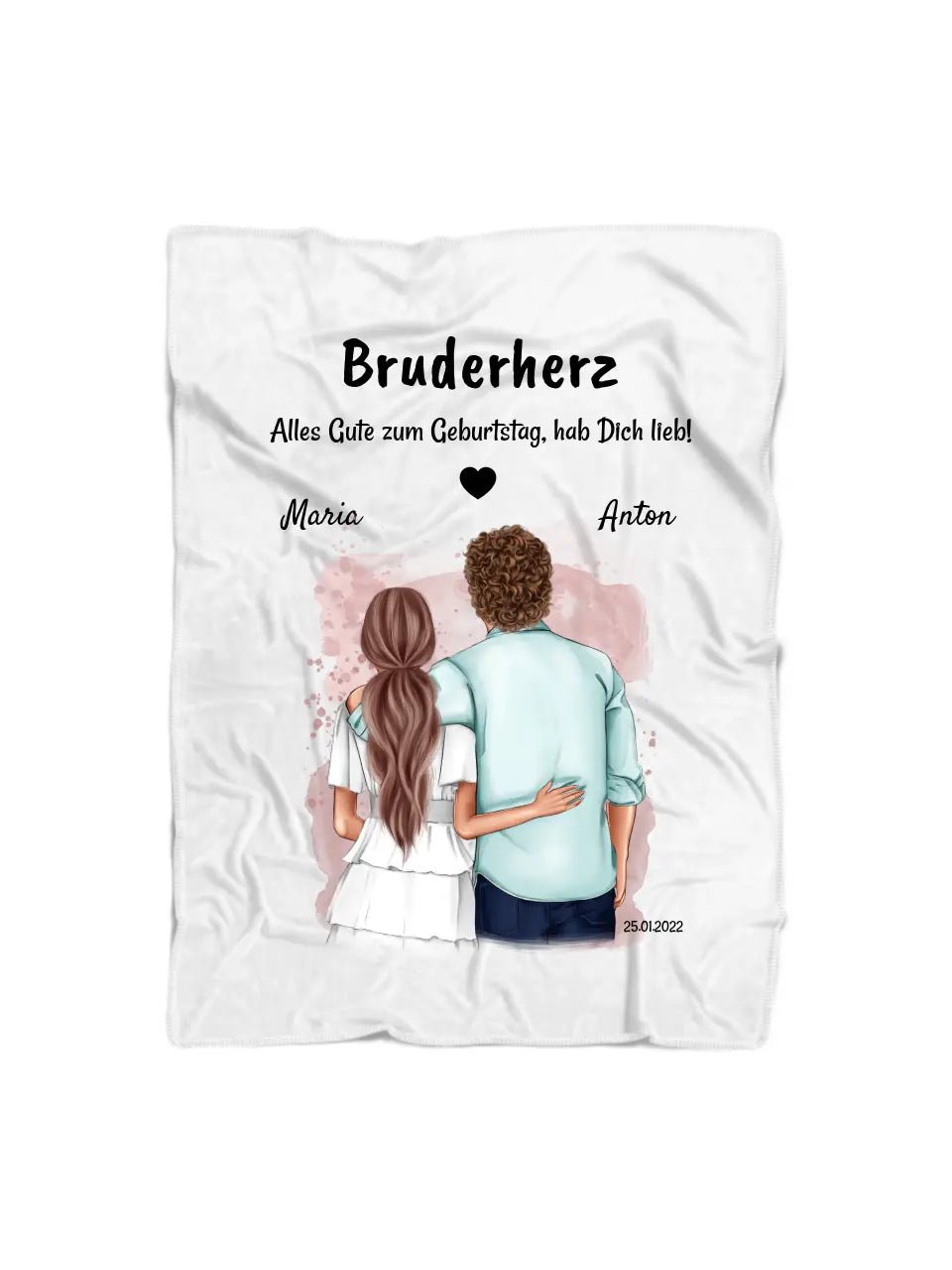 Bruder Schwester Bild Decke Geschenk personalisiert - Cantty