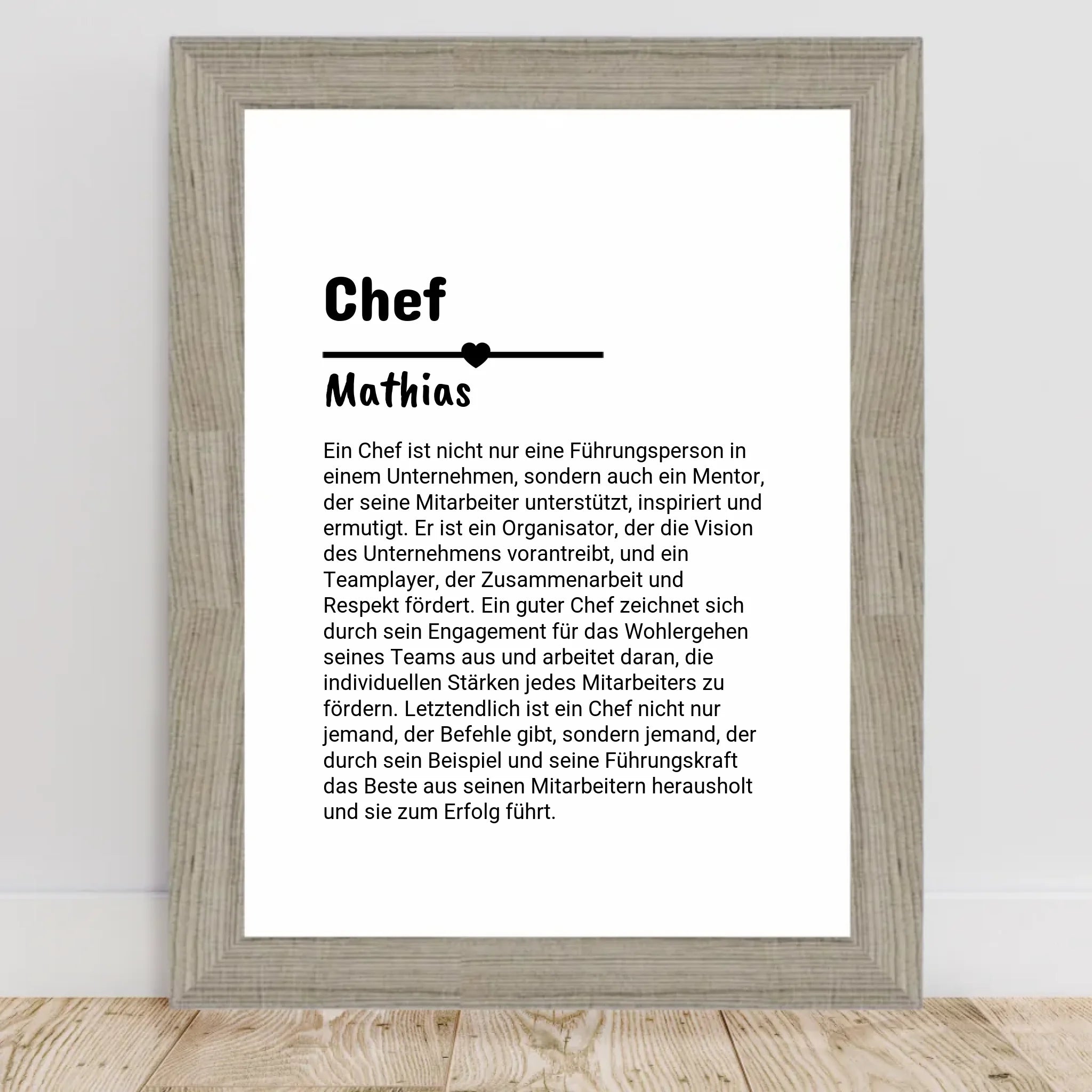 Chef Definition Poster Geschenk personalisiert - Cantty
