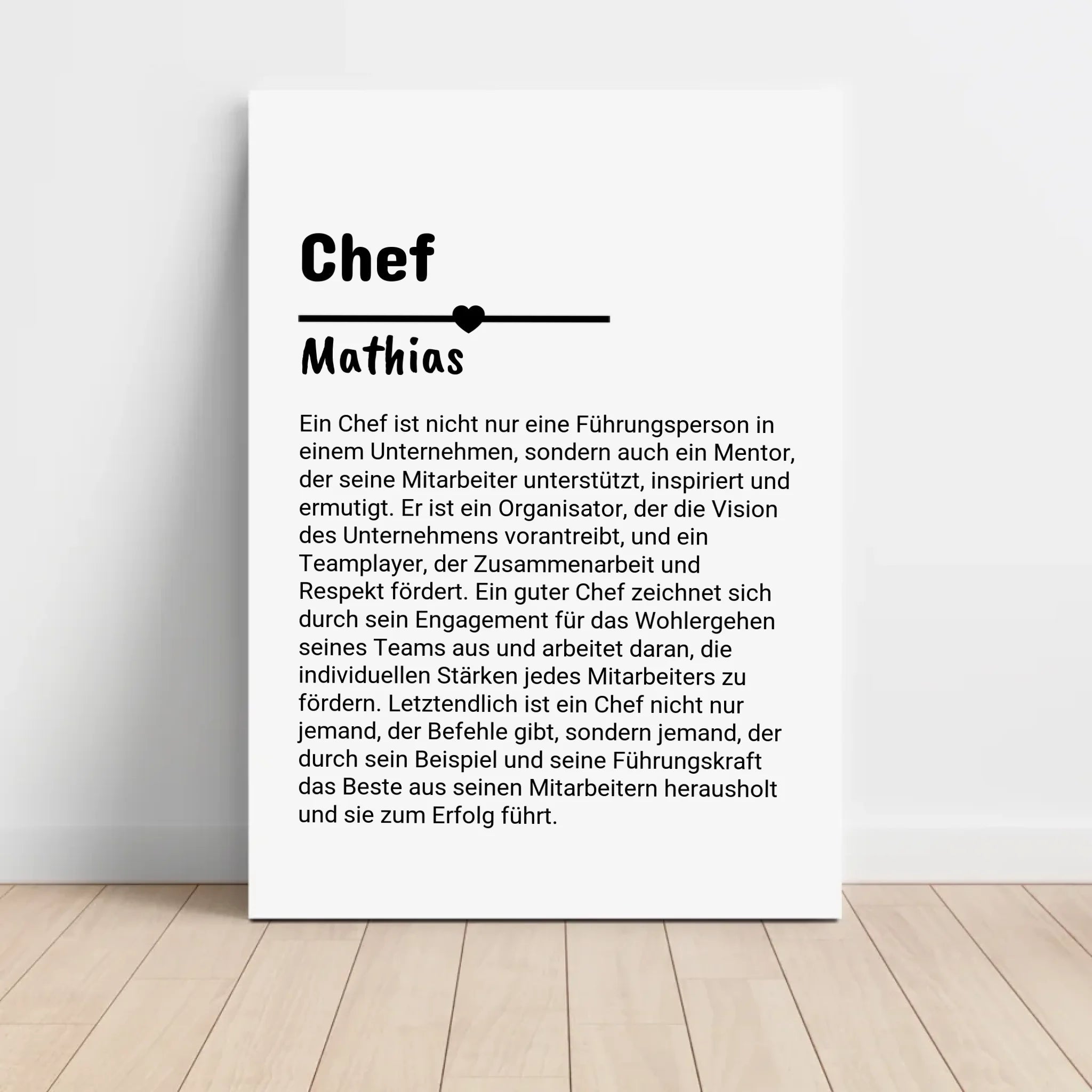 Chef Definition Poster Geschenk personalisiert - Cantty
