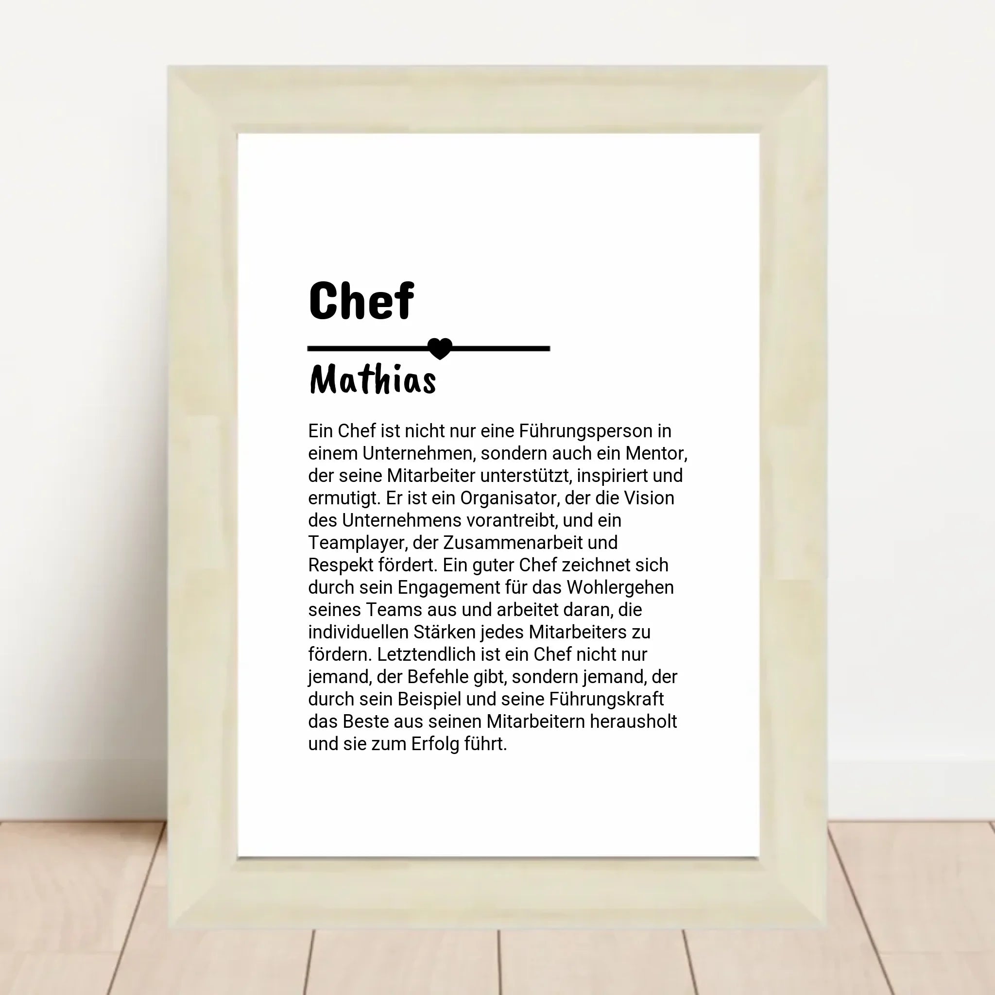Chef Definition Poster Geschenk personalisiert - Cantty