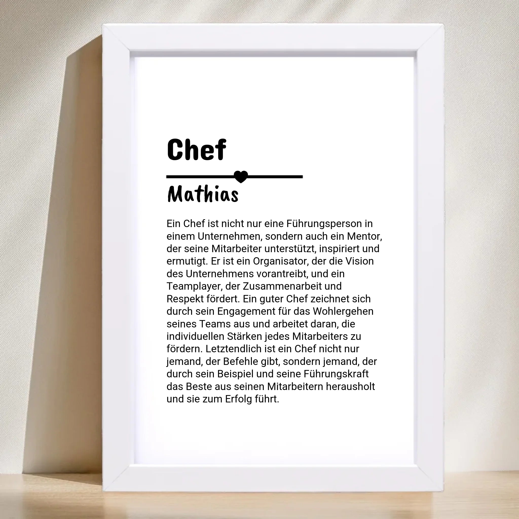 Chef Definition Poster Geschenk personalisiert - Cantty