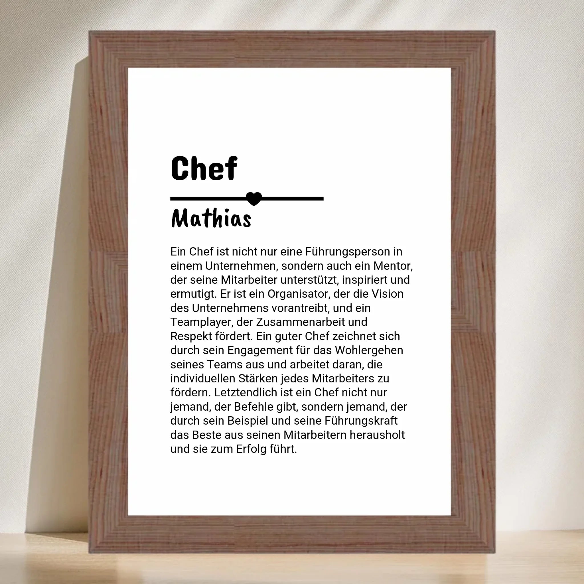 Chef Definition Poster Geschenk personalisiert - Cantty