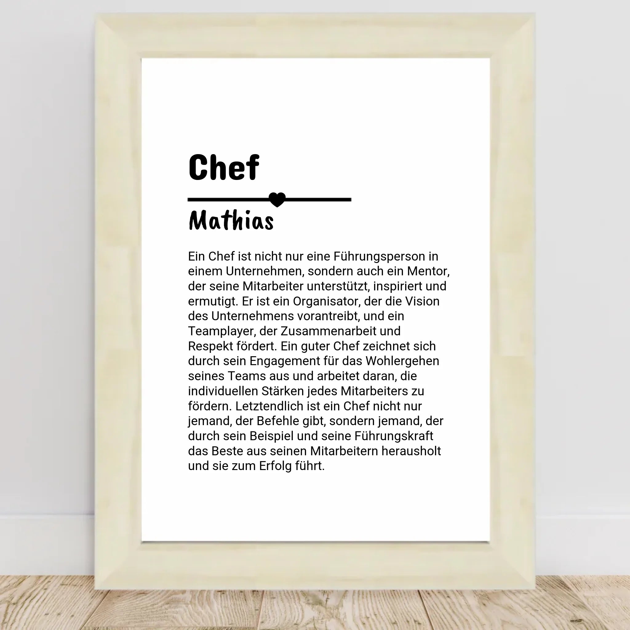 Chef Definition Poster Geschenk personalisiert - Cantty