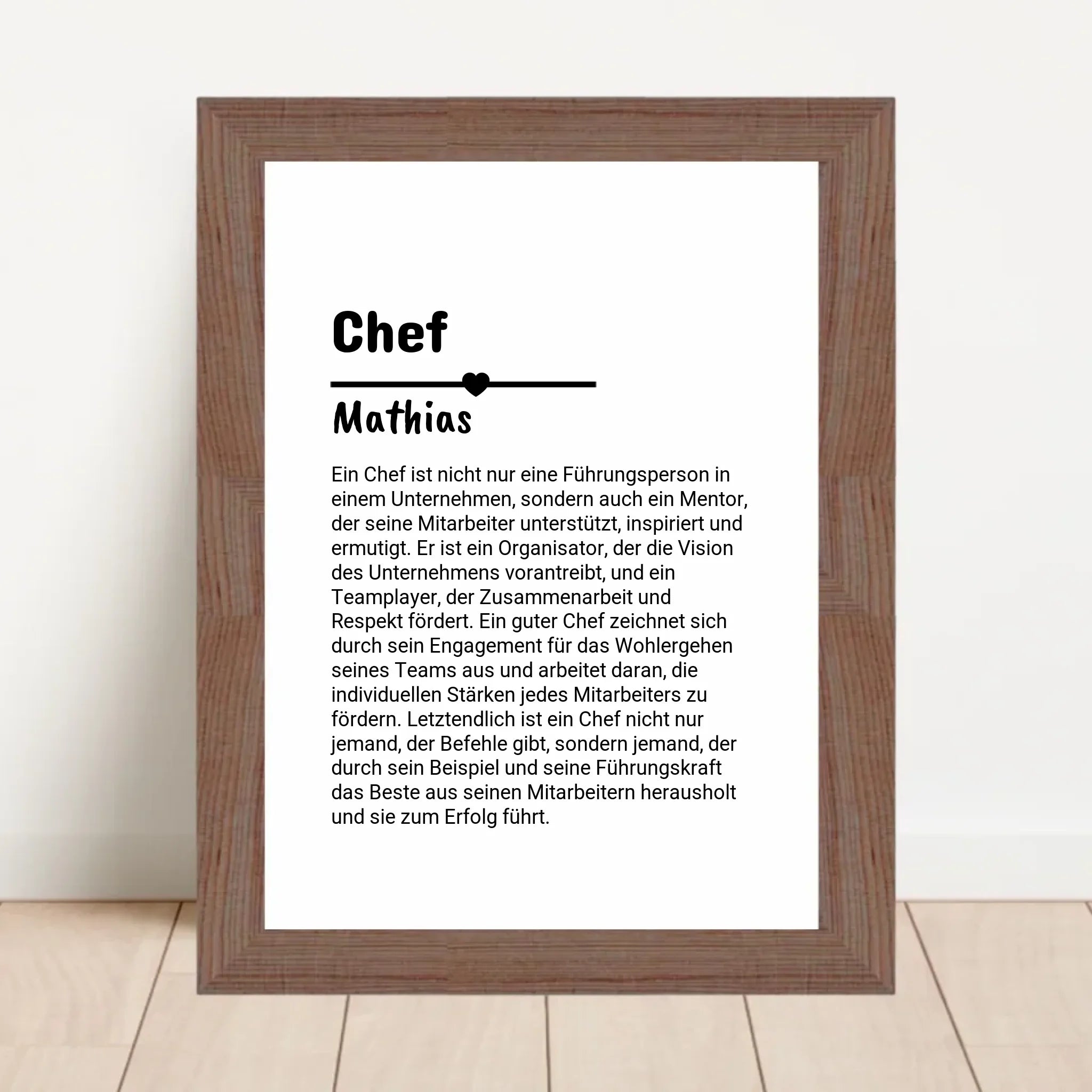 Chef Definition Poster Geschenk personalisiert - Cantty