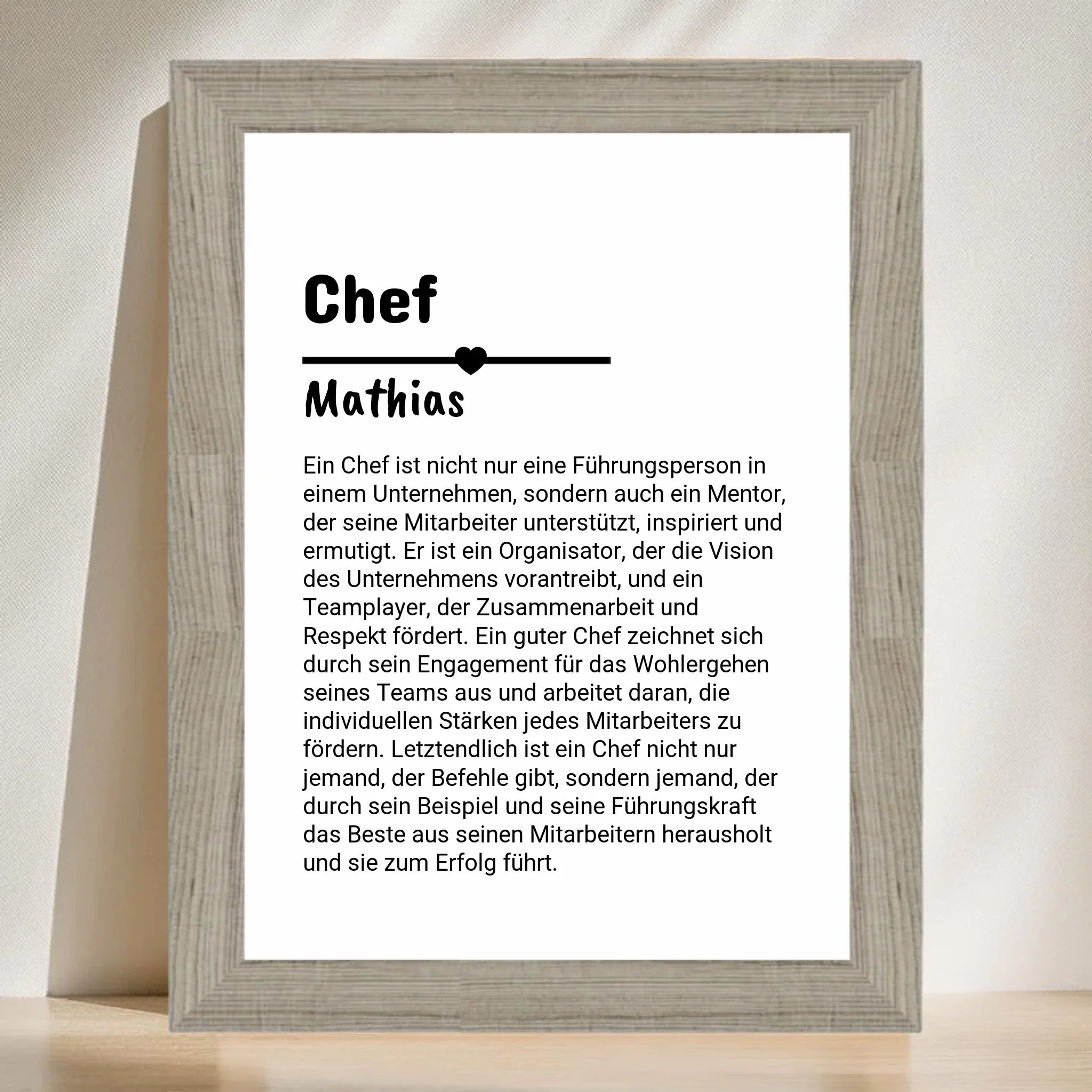 Chef Definition Poster Geschenk personalisiert - Cantty