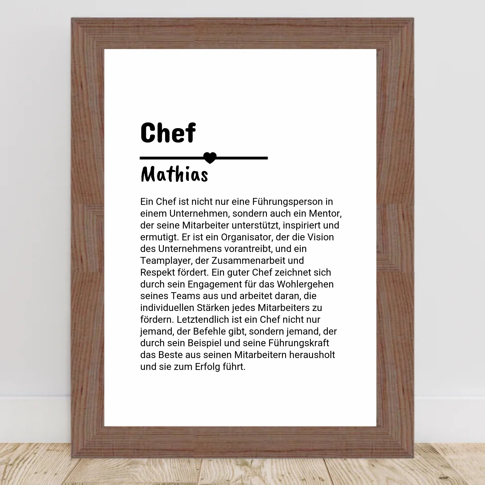 Chef Definition Poster Geschenk personalisiert - Cantty