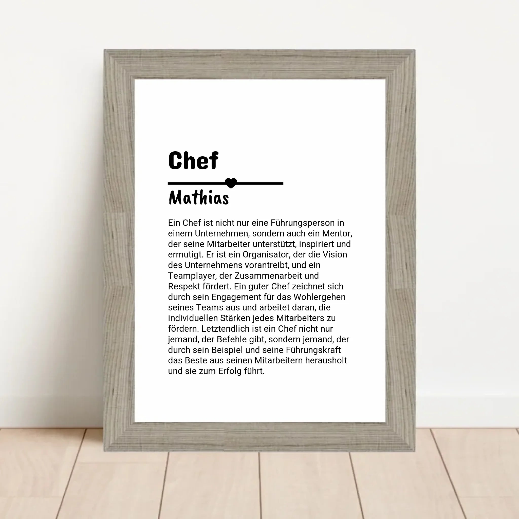 Chef Definition Poster Geschenk personalisiert - Cantty