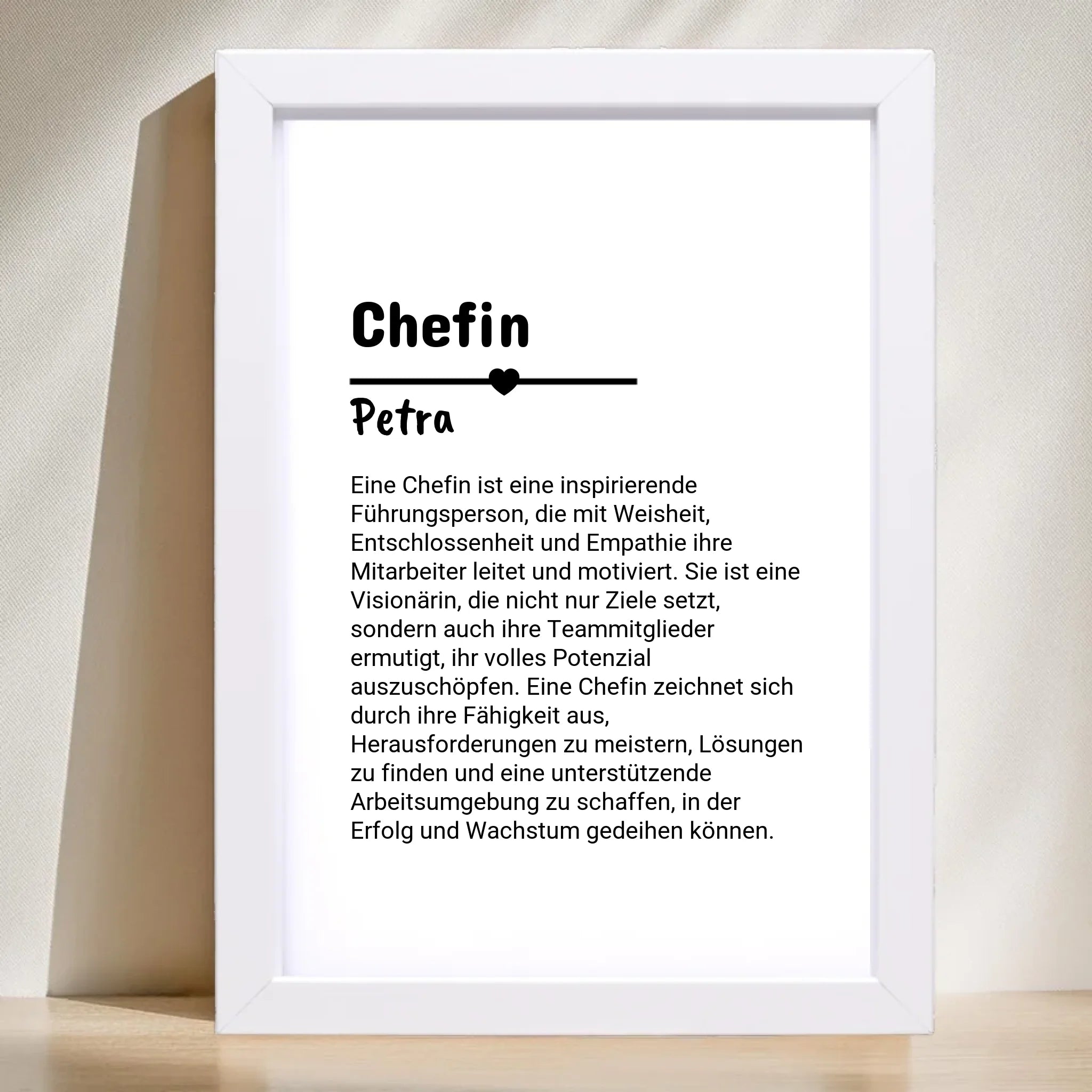 Chefin Definition Poster Geschenk personalisiert - Cantty