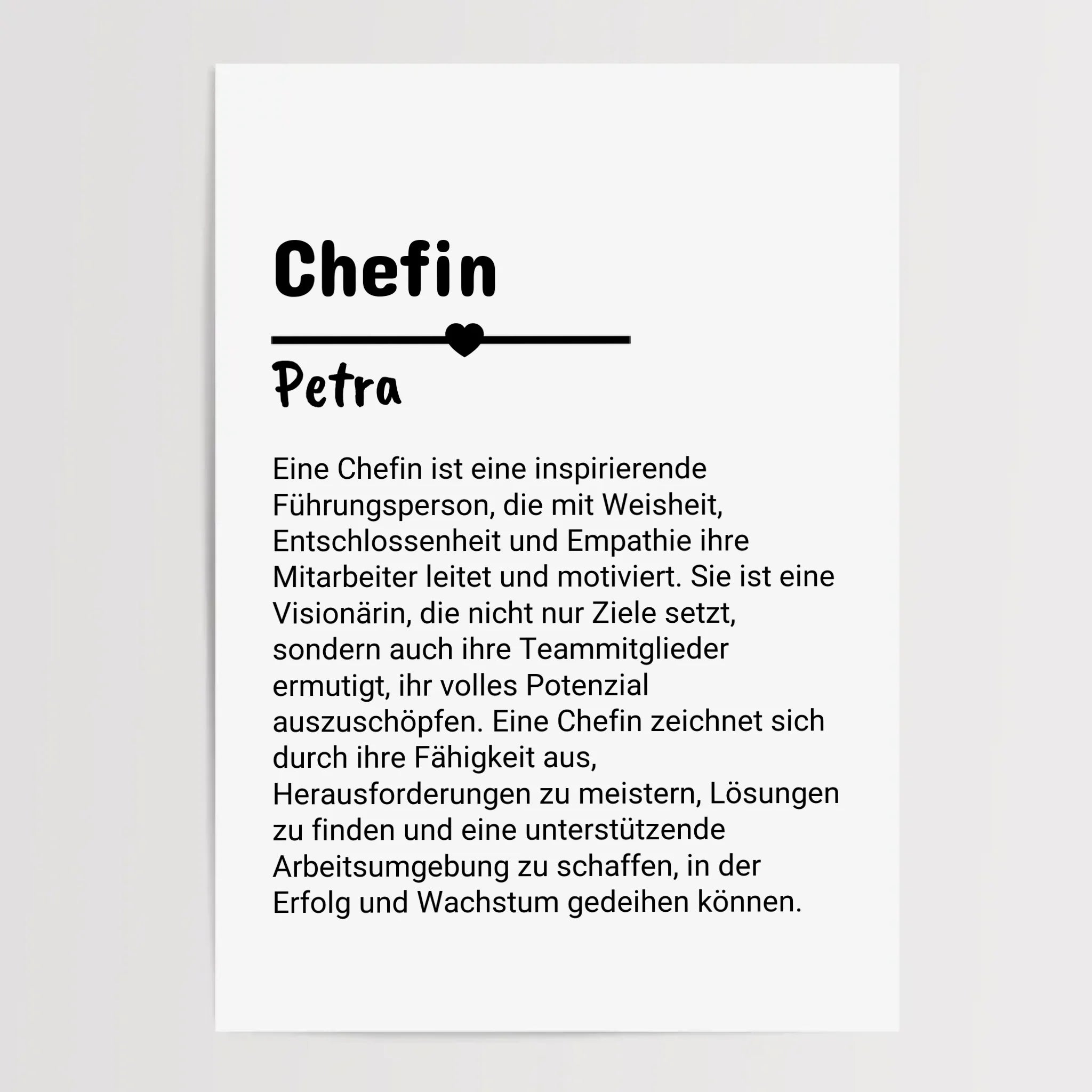 Chefin Definition Poster Geschenk personalisiert - Cantty