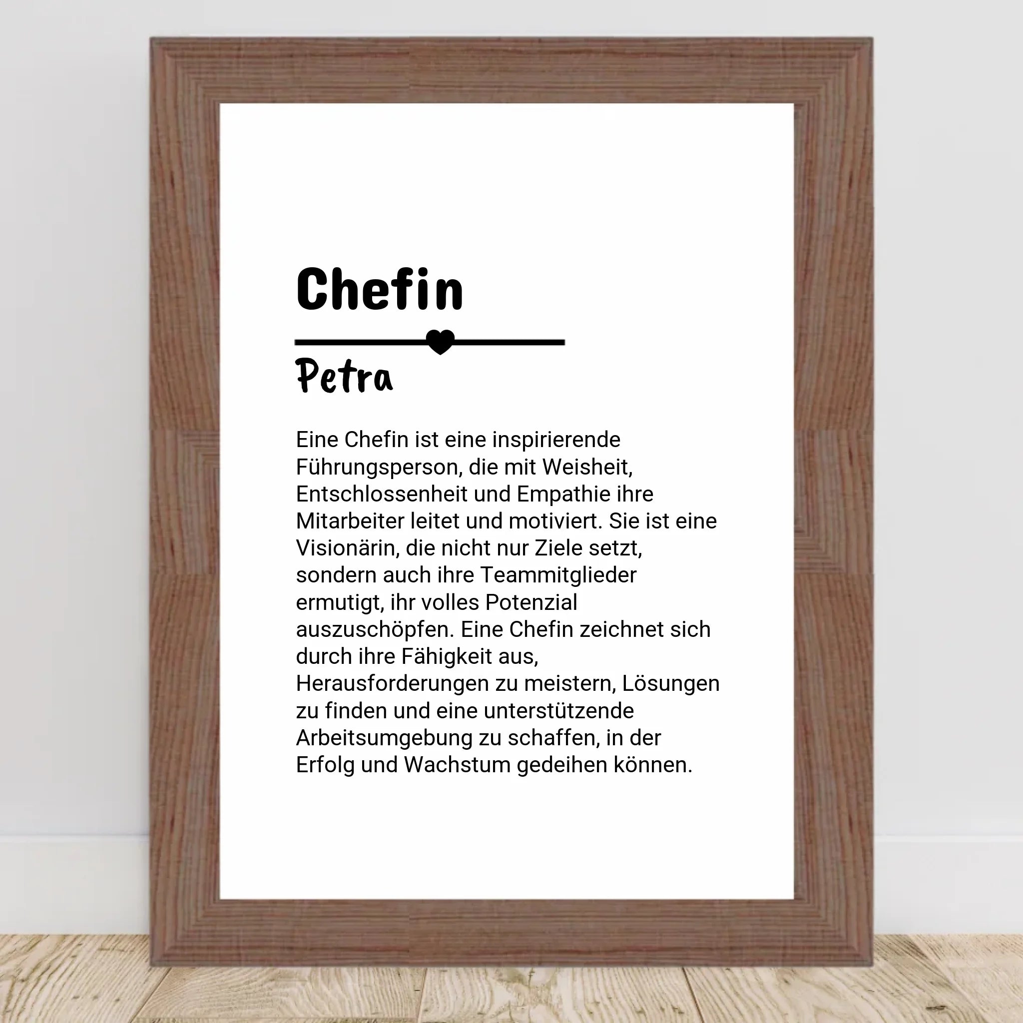Chefin Definition Poster Geschenk personalisiert - Cantty