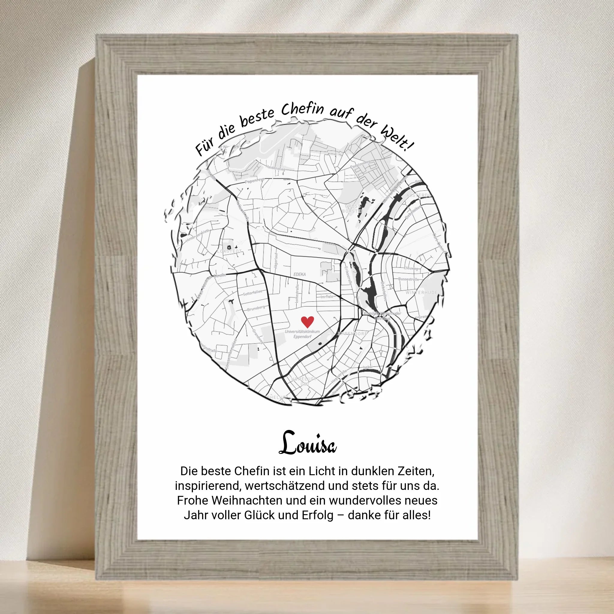 Chefin Weihnachten Geschenk Poster personalisierbar - Cantty