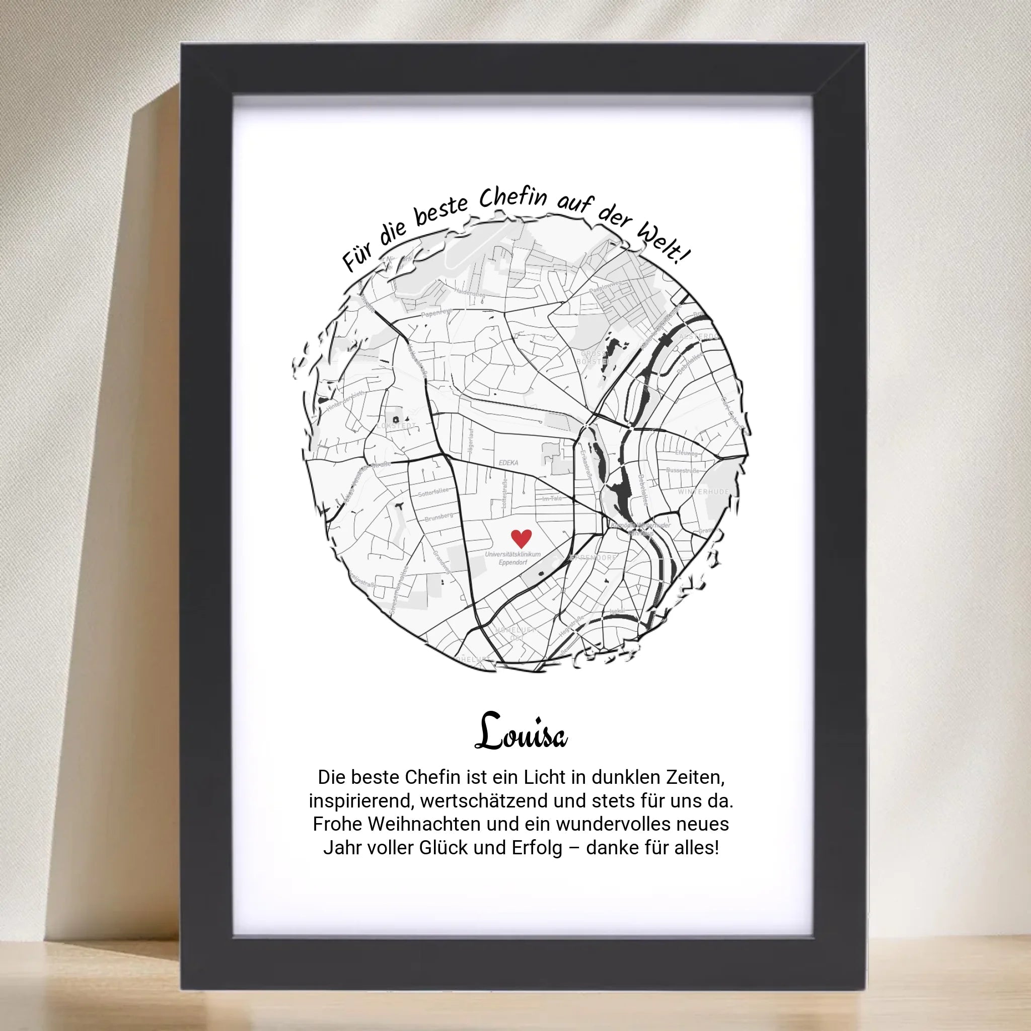 Chefin Weihnachten Geschenk Poster personalisierbar - Cantty