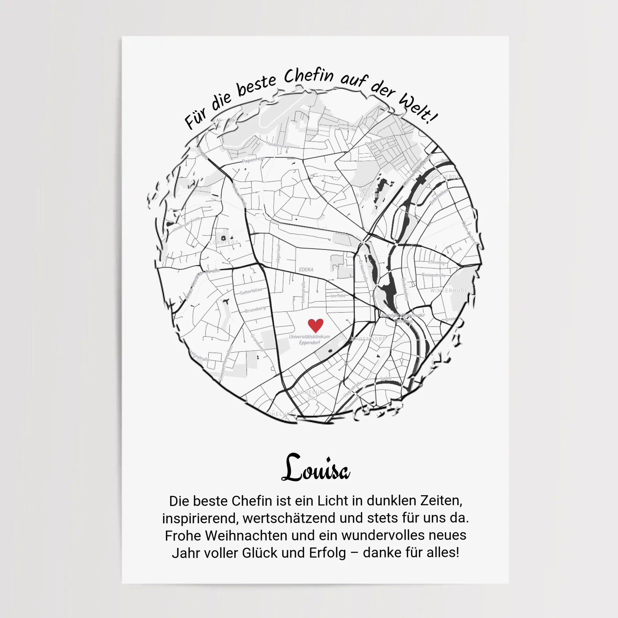 Chefin Weihnachten Geschenk Poster personalisierbar - Cantty