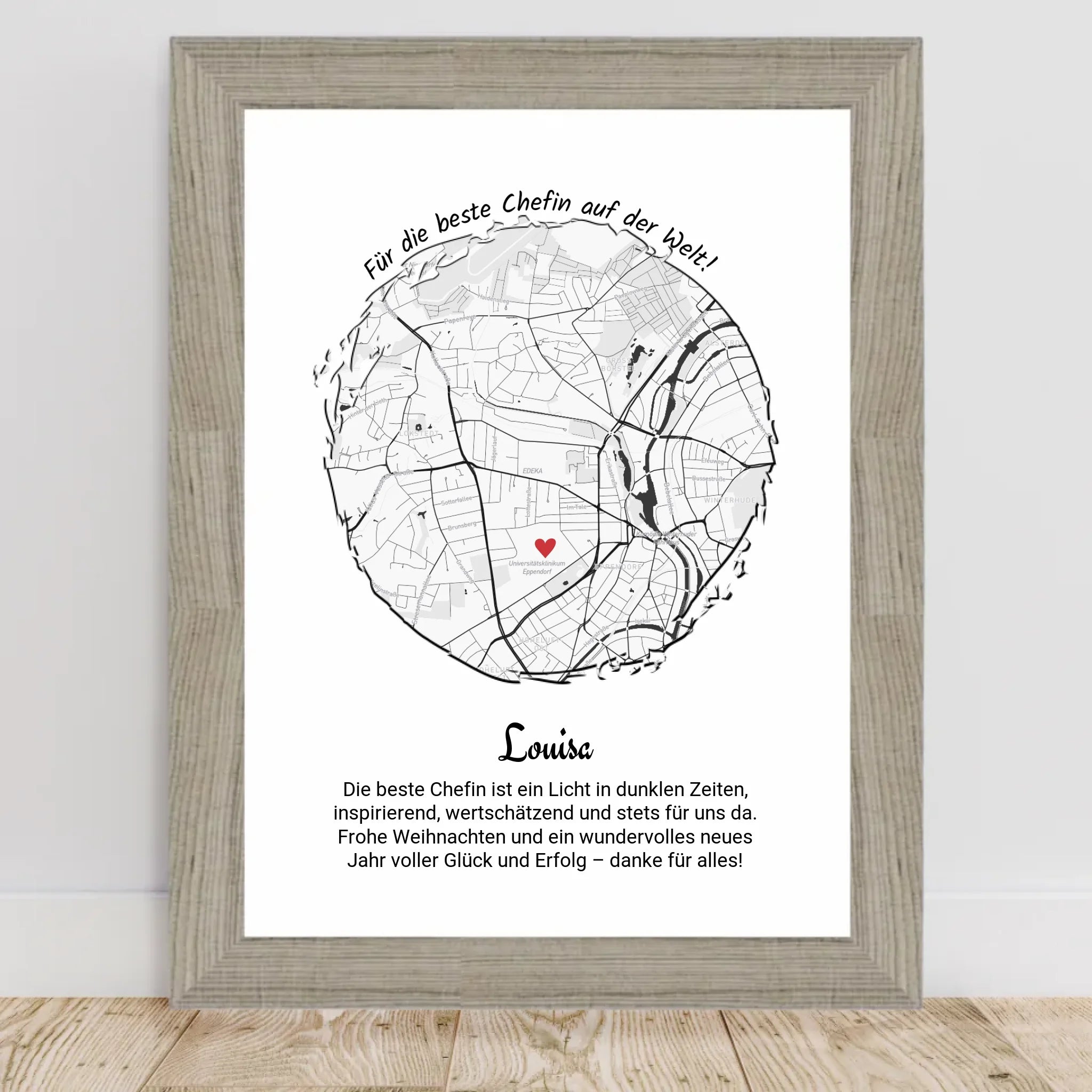 Chefin Weihnachten Geschenk Poster personalisierbar - Cantty