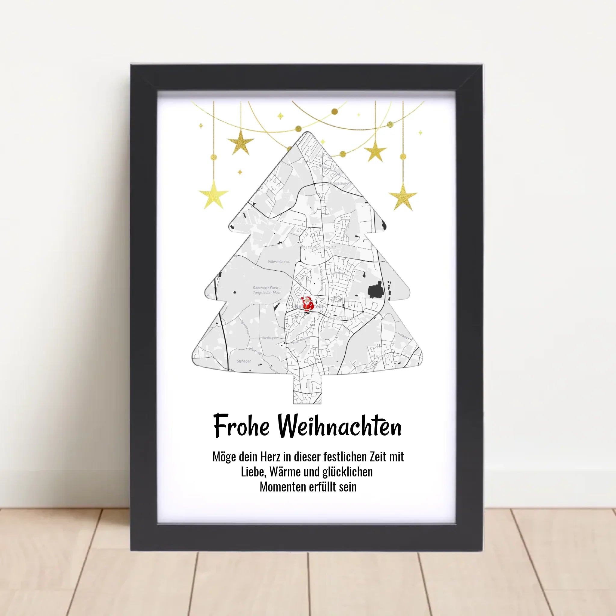 Chefin Weihnachtsgeschenk Koordinaten Bild Stadtkarte mit Weihnachtswünsche - Cantty