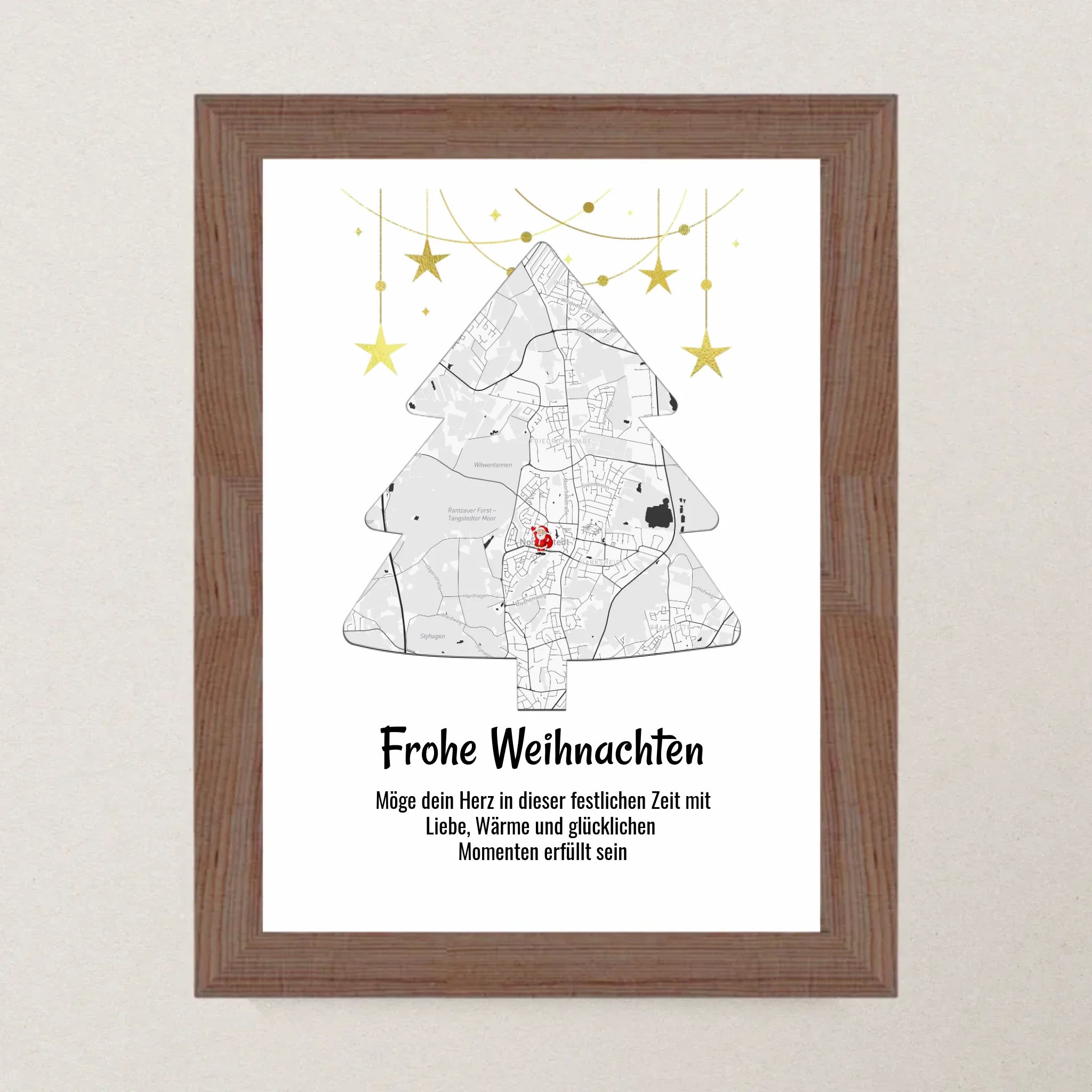 Chefin Weihnachtsgeschenk Koordinaten Bild Stadtkarte mit Weihnachtswünsche - Cantty