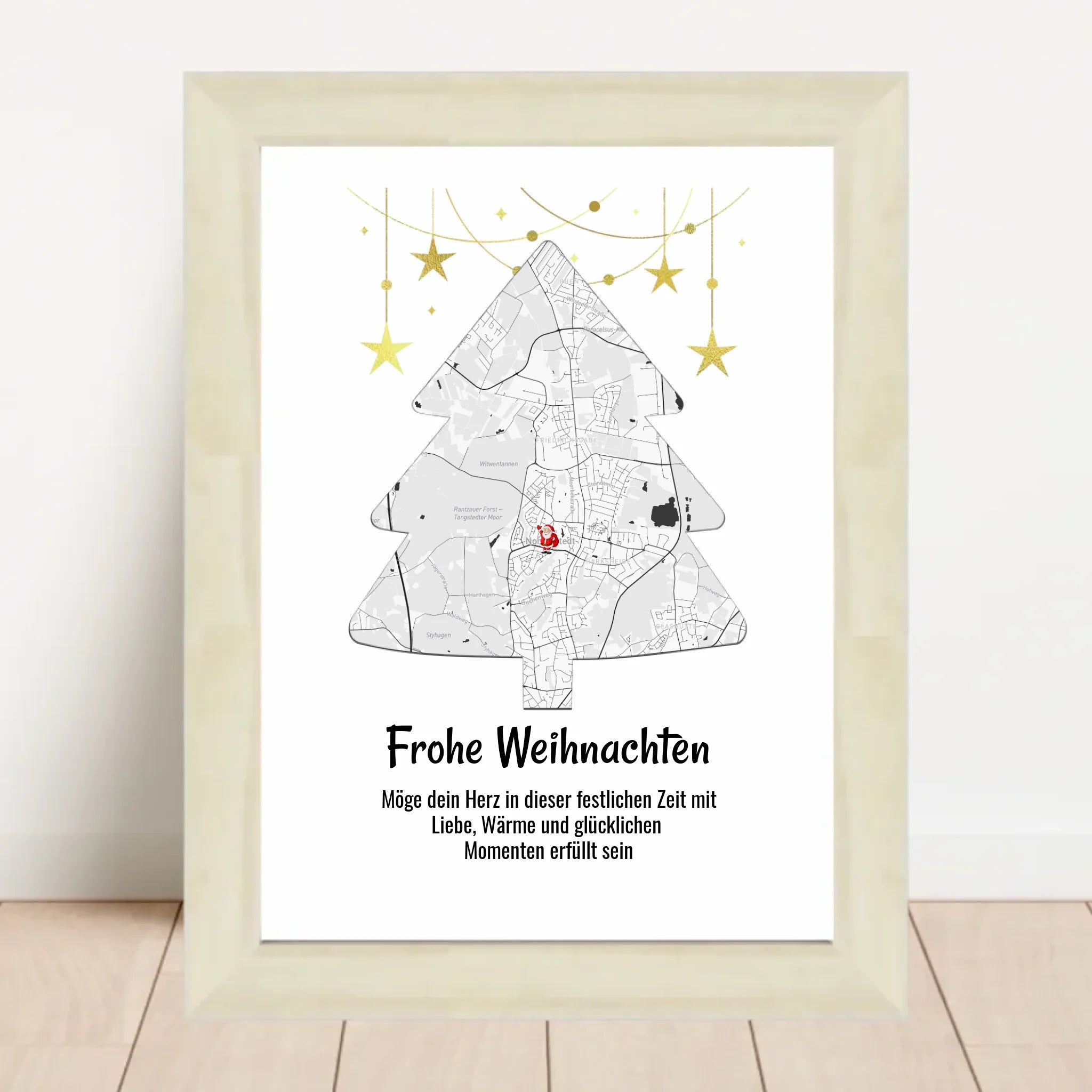 Chefin Weihnachtsgeschenk Koordinaten Bild Stadtkarte mit Weihnachtswünsche - Cantty