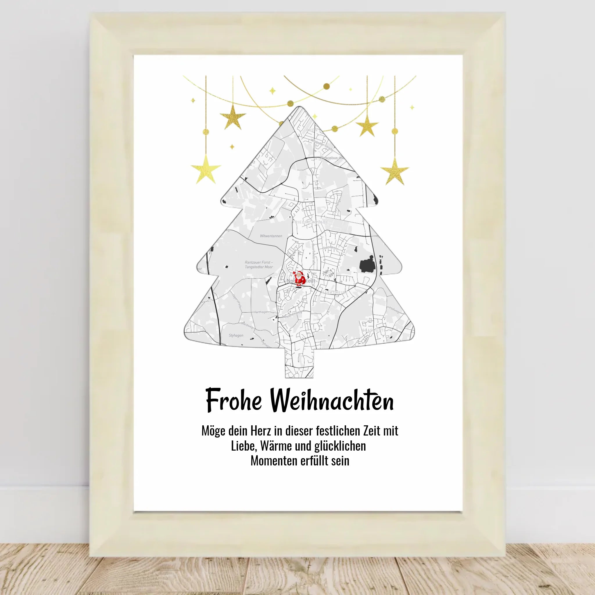 Chefin Weihnachtsgeschenk Koordinaten Bild Stadtkarte mit Weihnachtswünsche - Cantty