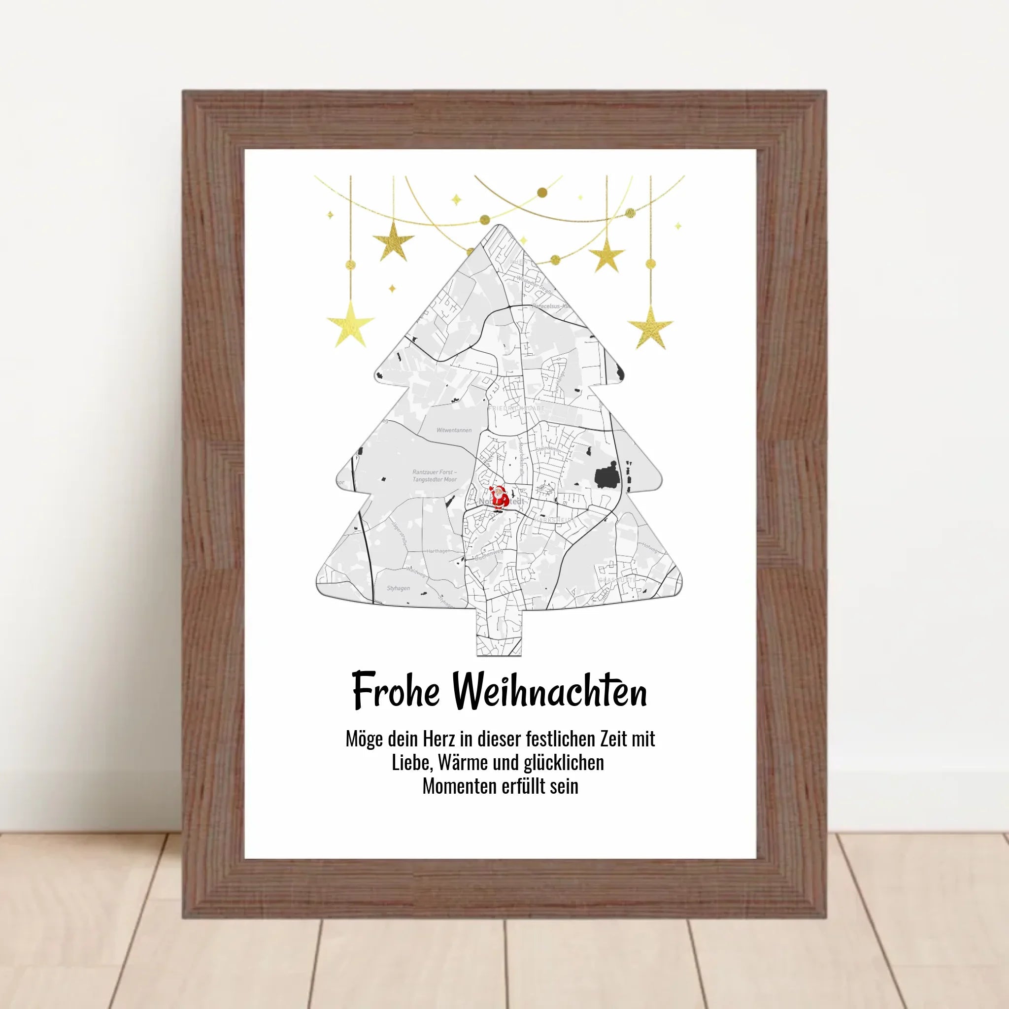 Chefin Weihnachtsgeschenk Koordinaten Bild Stadtkarte mit Weihnachtswünsche - Cantty