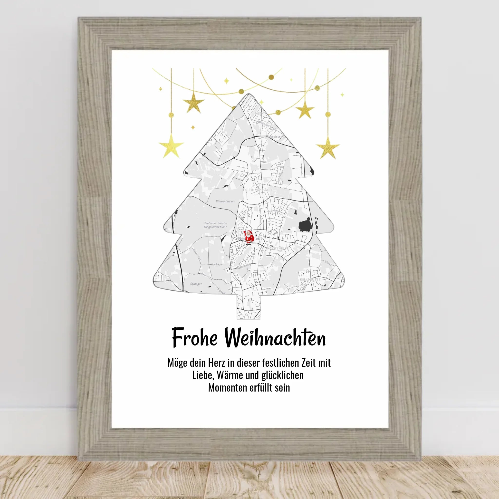 Chefin Weihnachtsgeschenk Koordinaten Bild Stadtkarte mit Weihnachtswünsche - Cantty