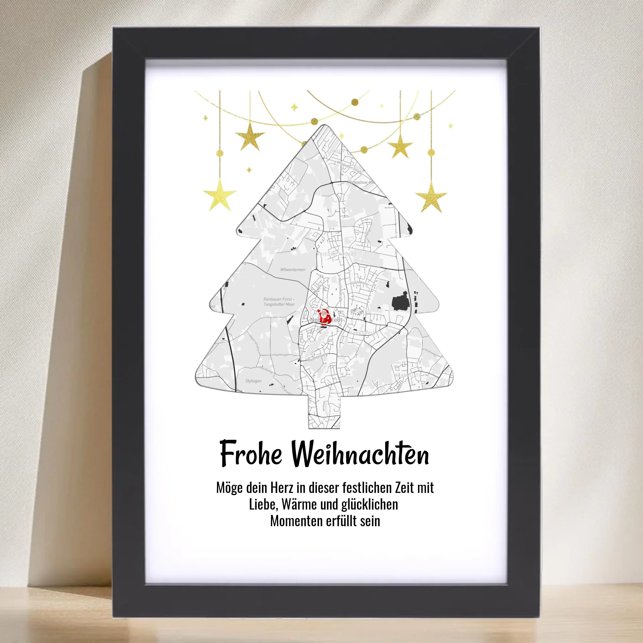 Chefin Weihnachtsgeschenk Koordinaten Bild Stadtkarte mit Weihnachtswünsche - Cantty