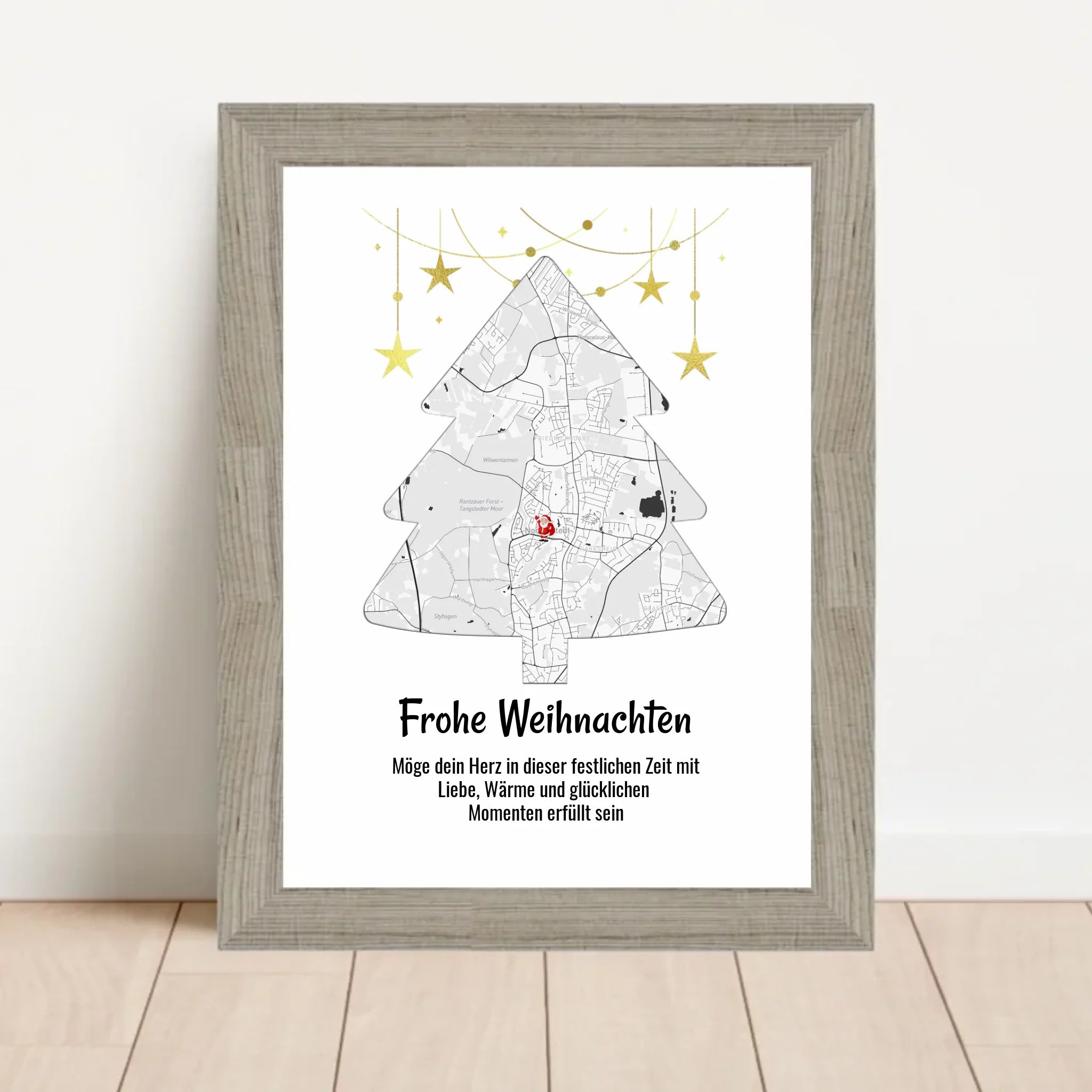 Chefin Weihnachtsgeschenk Koordinaten Bild Stadtkarte mit Weihnachtswünsche - Cantty