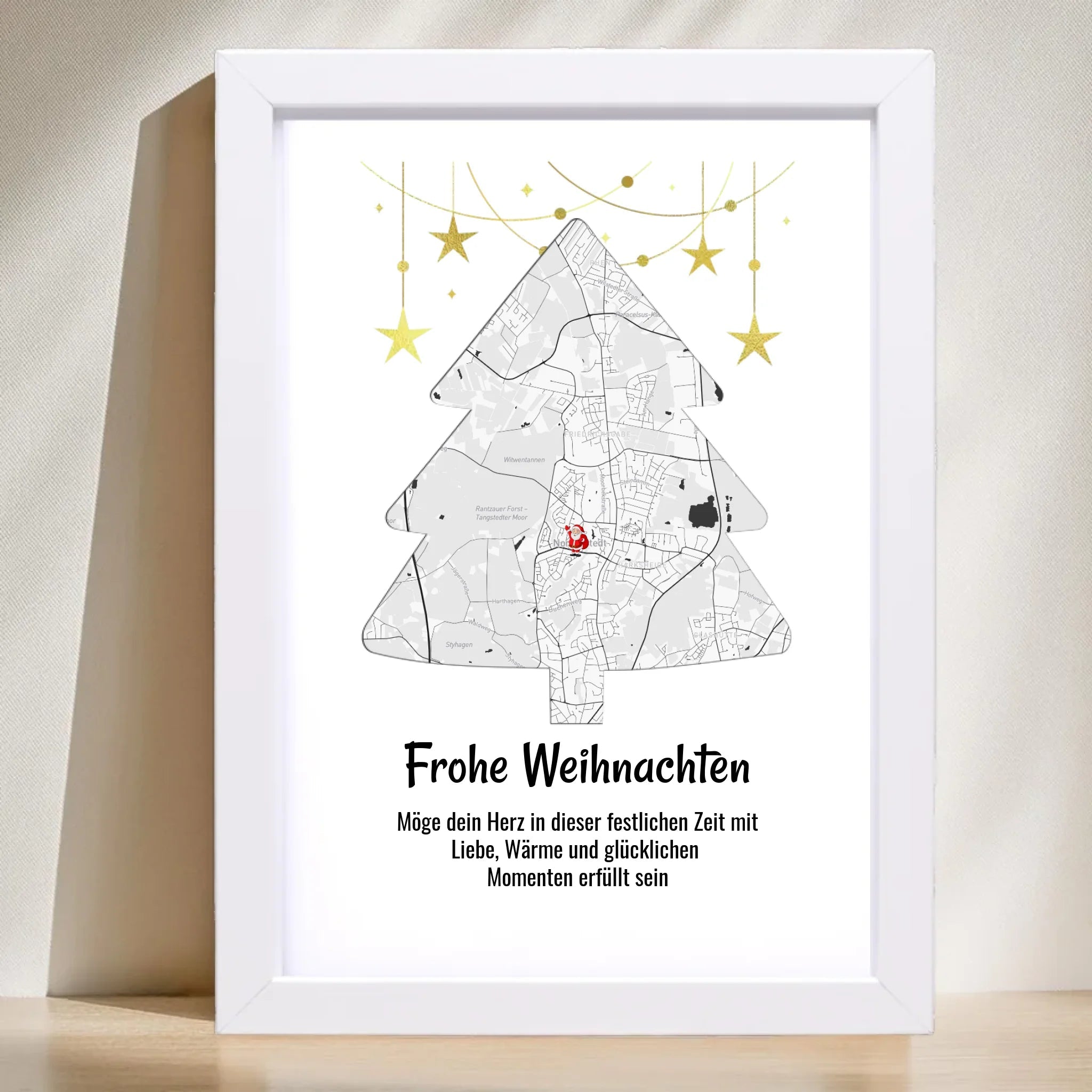 Chefin Weihnachtsgeschenk Koordinaten Bild Stadtkarte mit Weihnachtswünsche - Cantty
