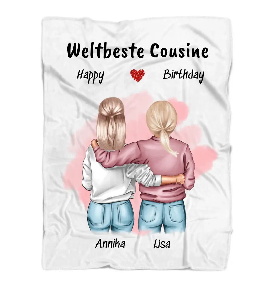 Cousine Geschenk Bild Decke personalisiert - Cantty